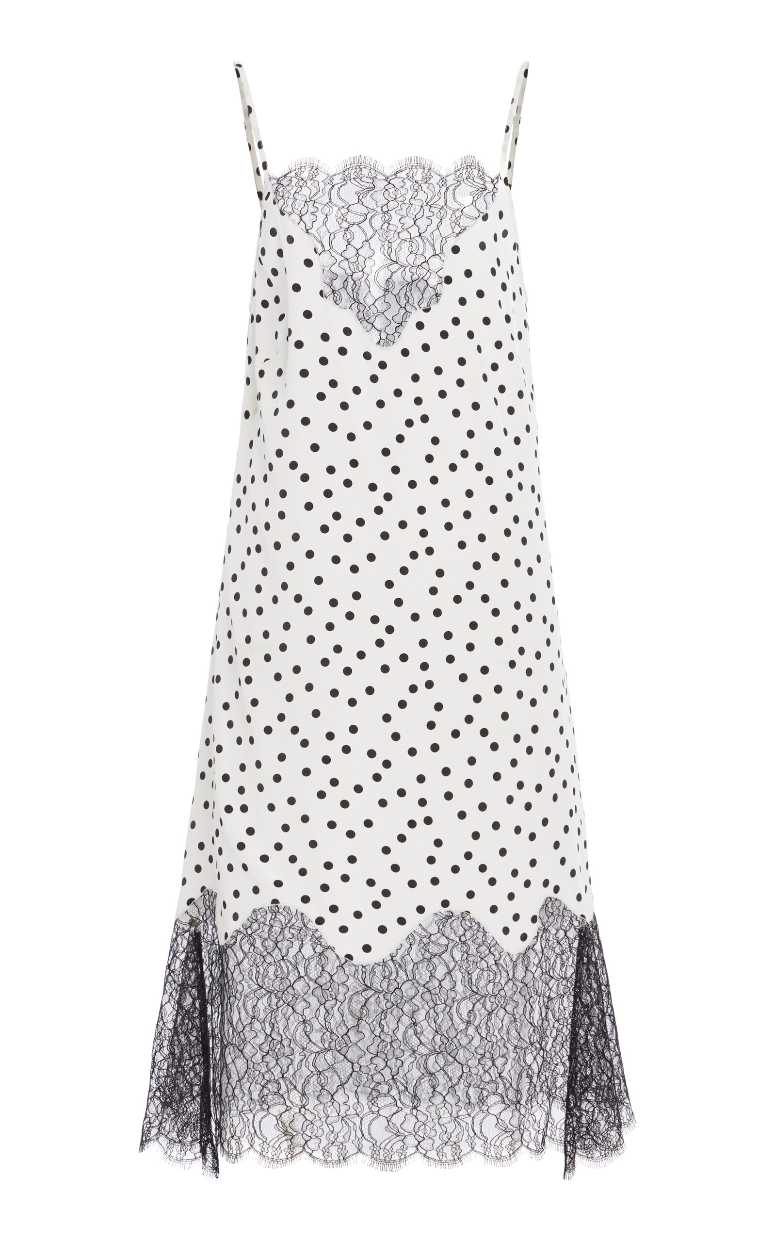 Francoise Exclusive Stevie Lace-trimmed Silk Crepe Midi Slip Dress In White