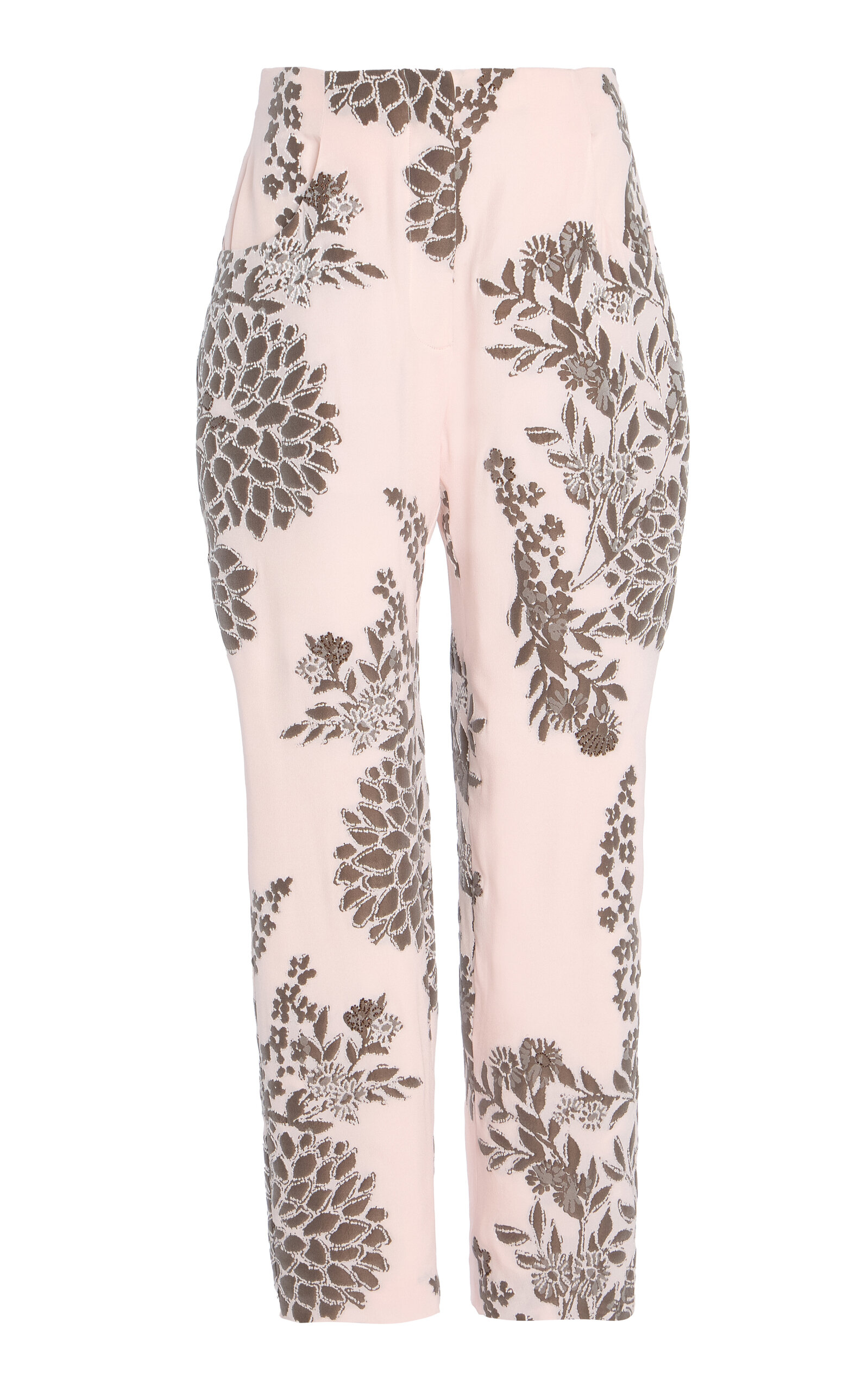 Exclusive Floral Silk-Blend Jacquard Pants