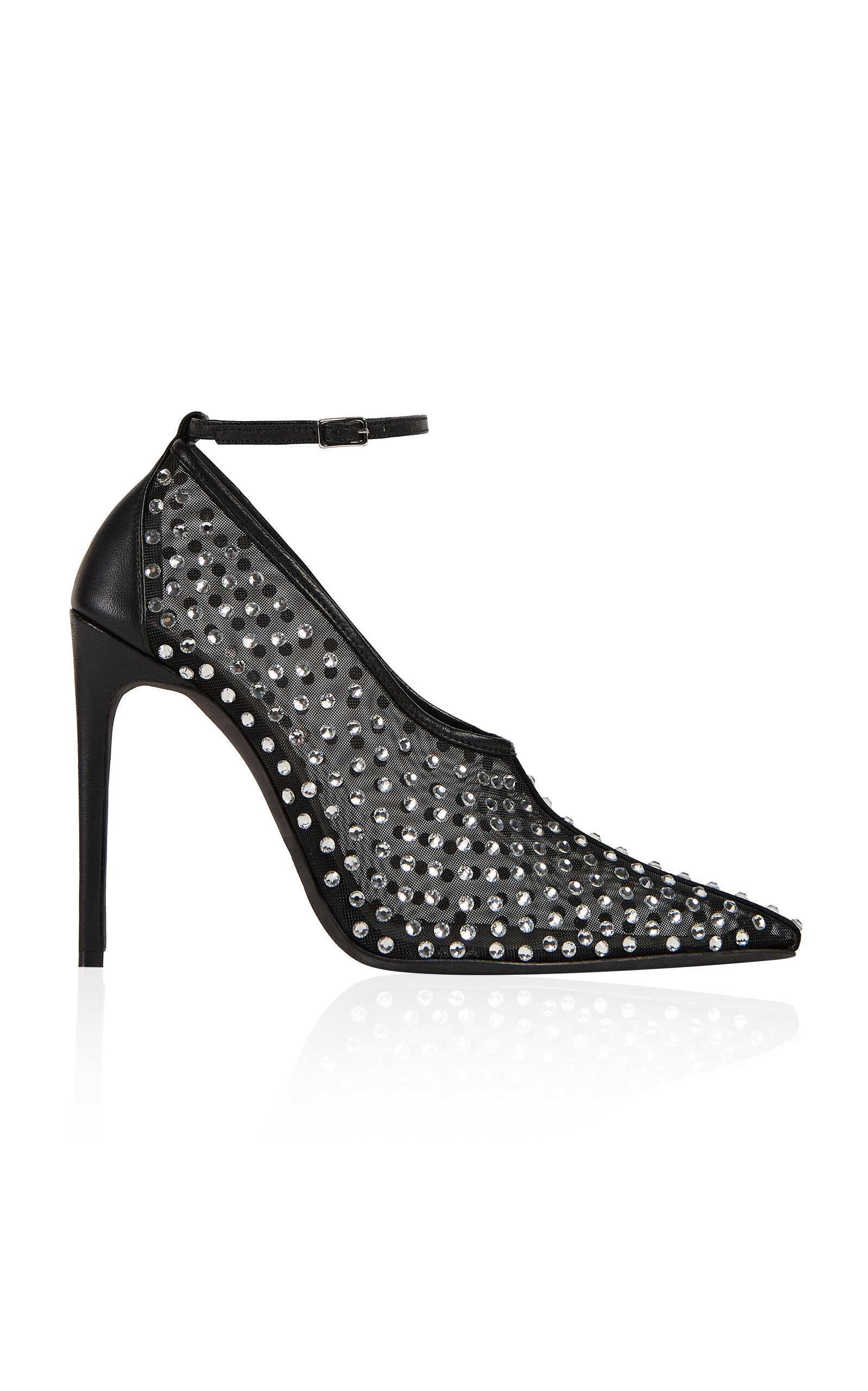 Shop The New Arrivals Ilkyaz Ozel El Jaguar Crystal-studded Mesh Pumps In Black