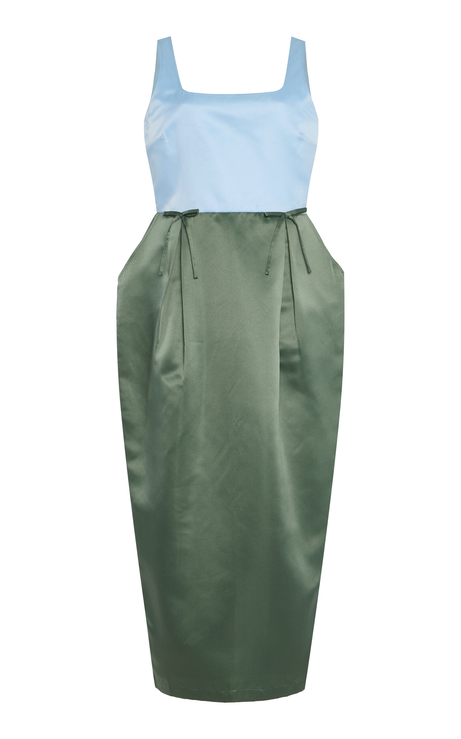 Exclusive Bow-Detailed Satin Midi Dress