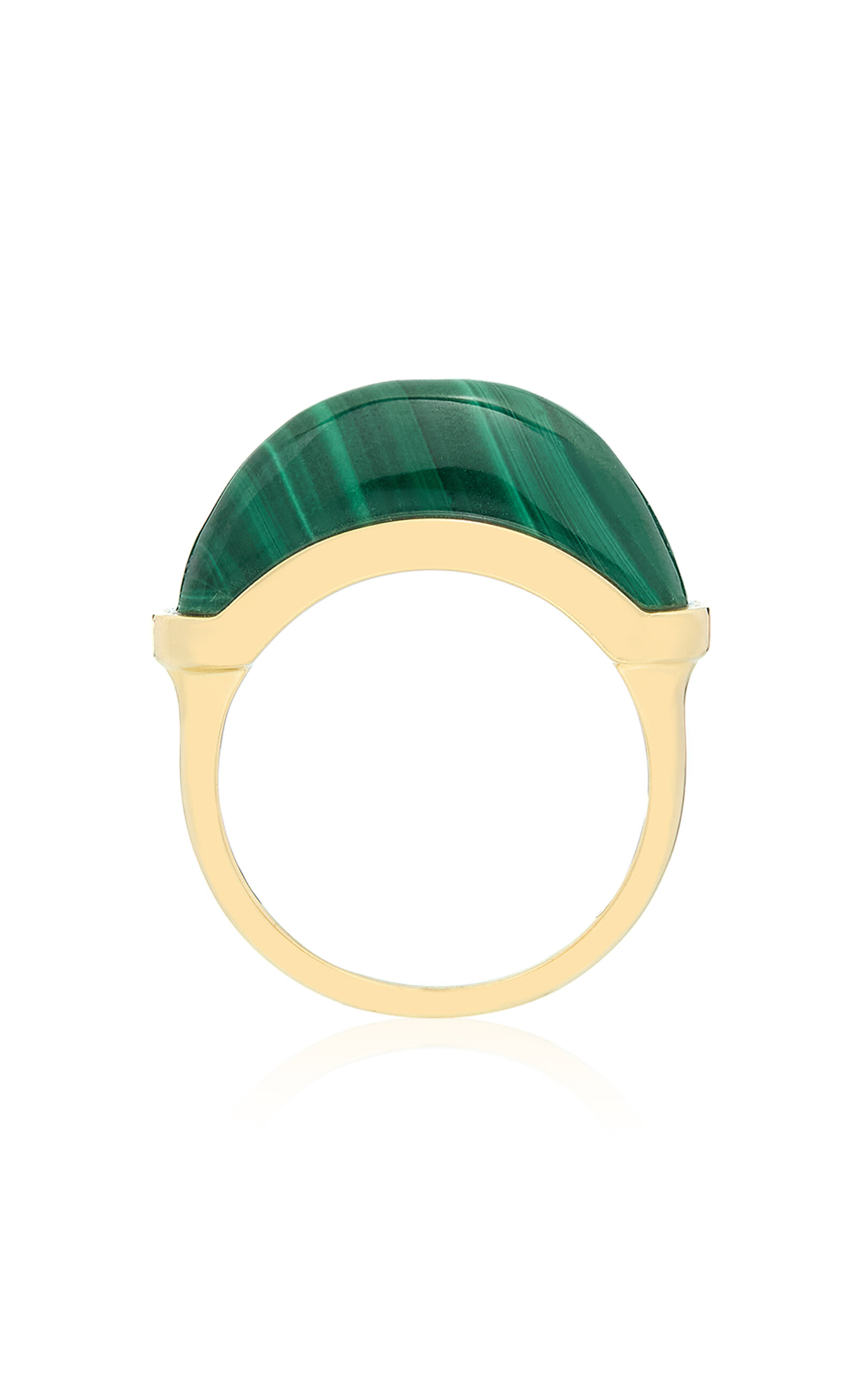 Shop Wyld Box Jewelry 18k Yellow Gold And Malachite Luna Ring