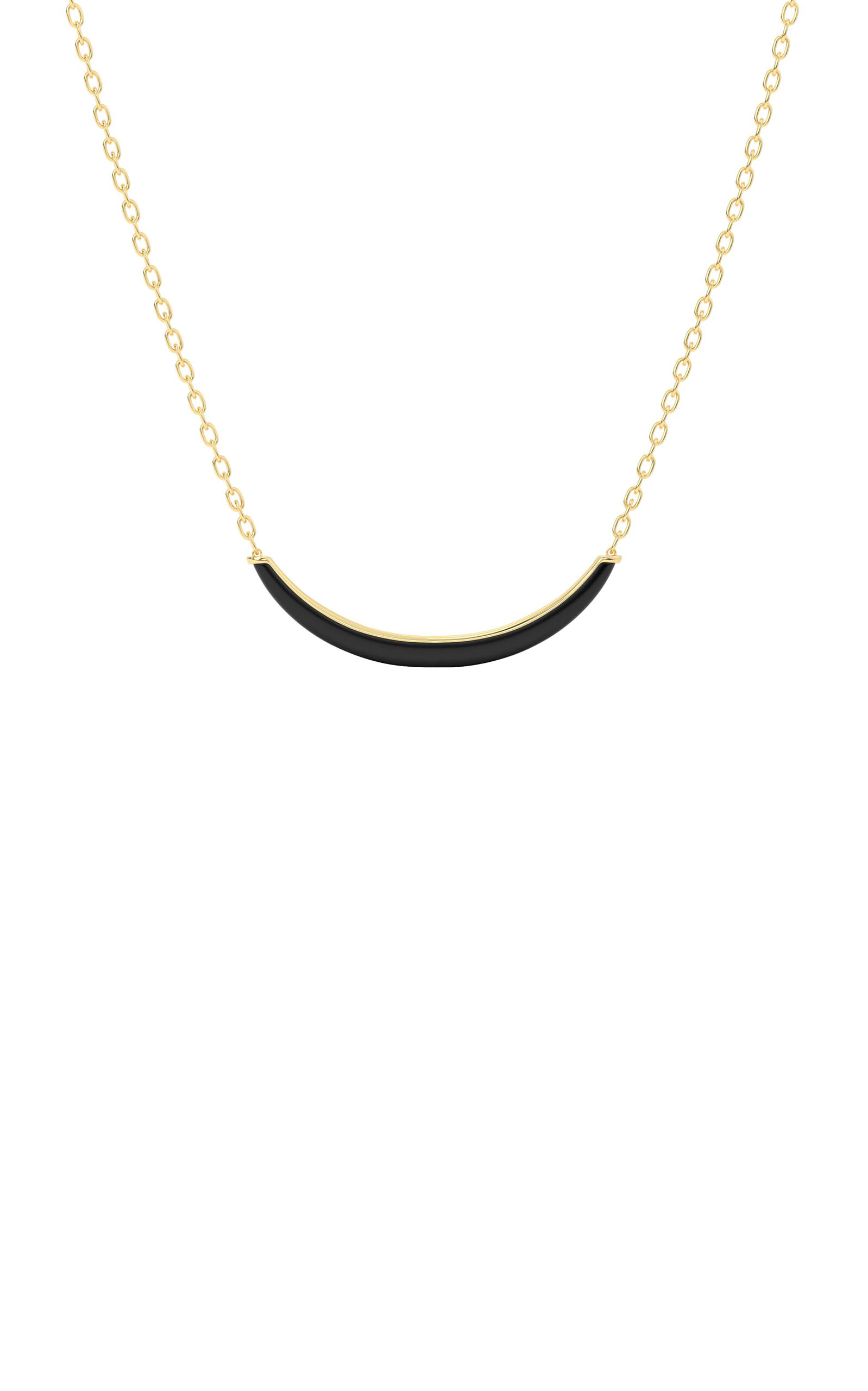 Shop Wyld Box Jewelry 18k Yellow Gold And Onyx Luna Necklace