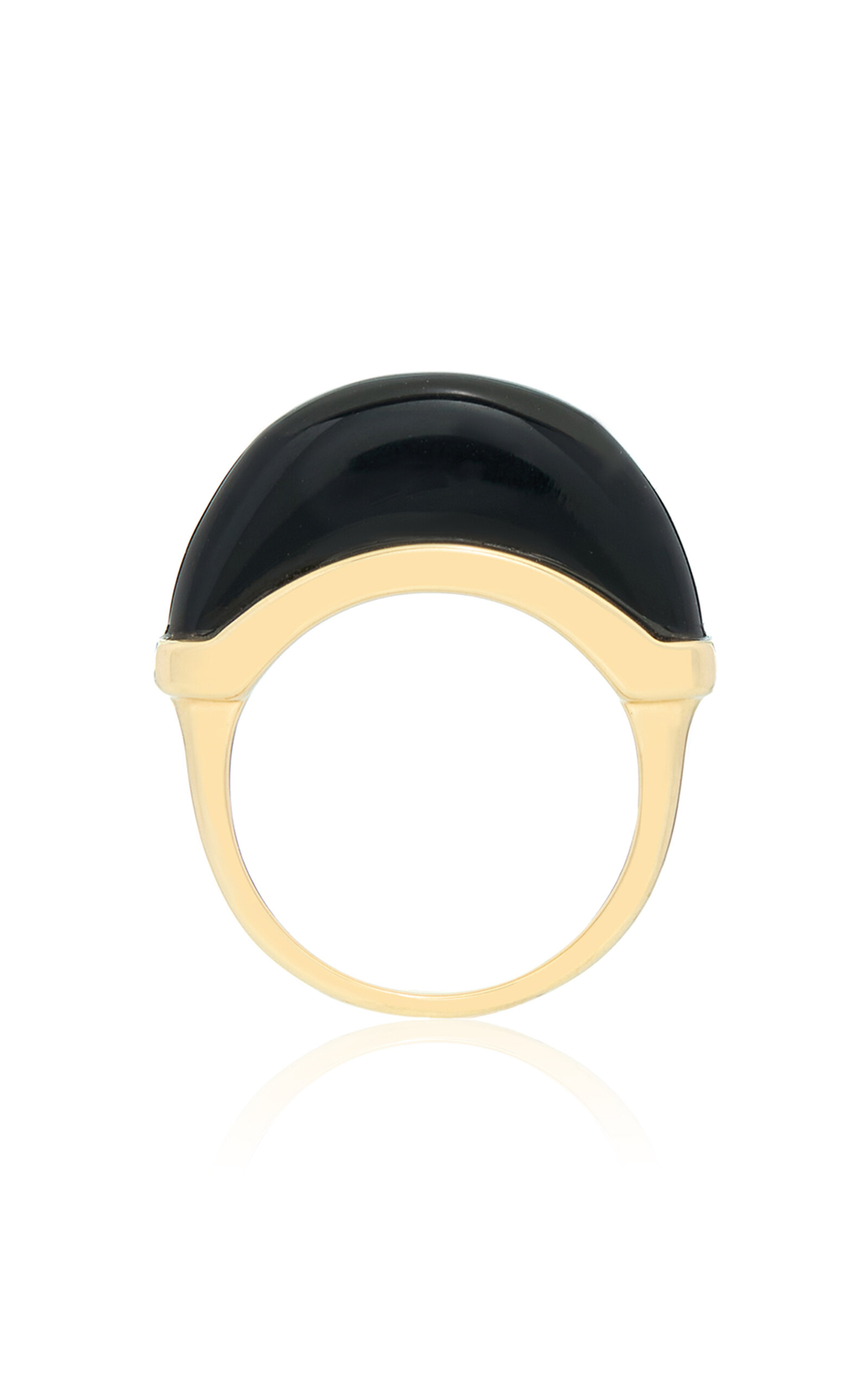 18k Yellow Gold and Onyx  Luna Mini Ring