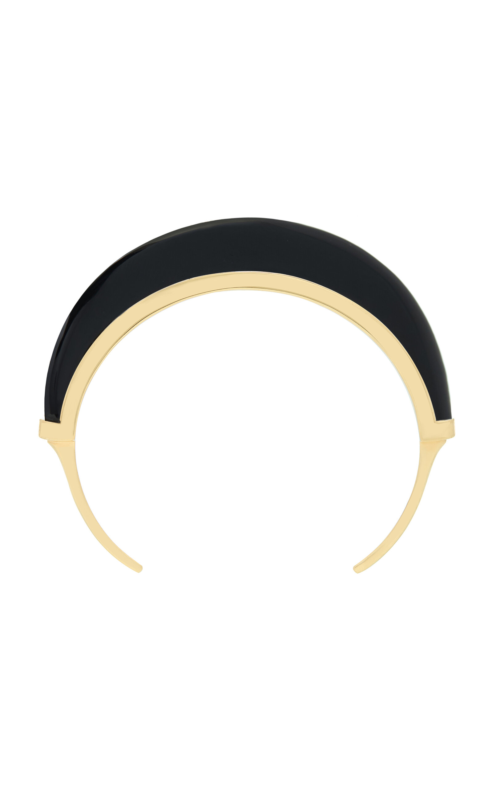 18k Yellow Gold and Onyx Luna Cuff