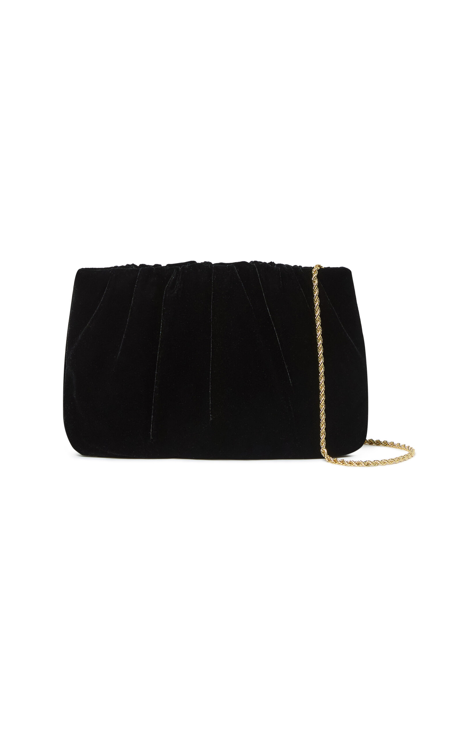 Serena Gathered Velvet Clutch