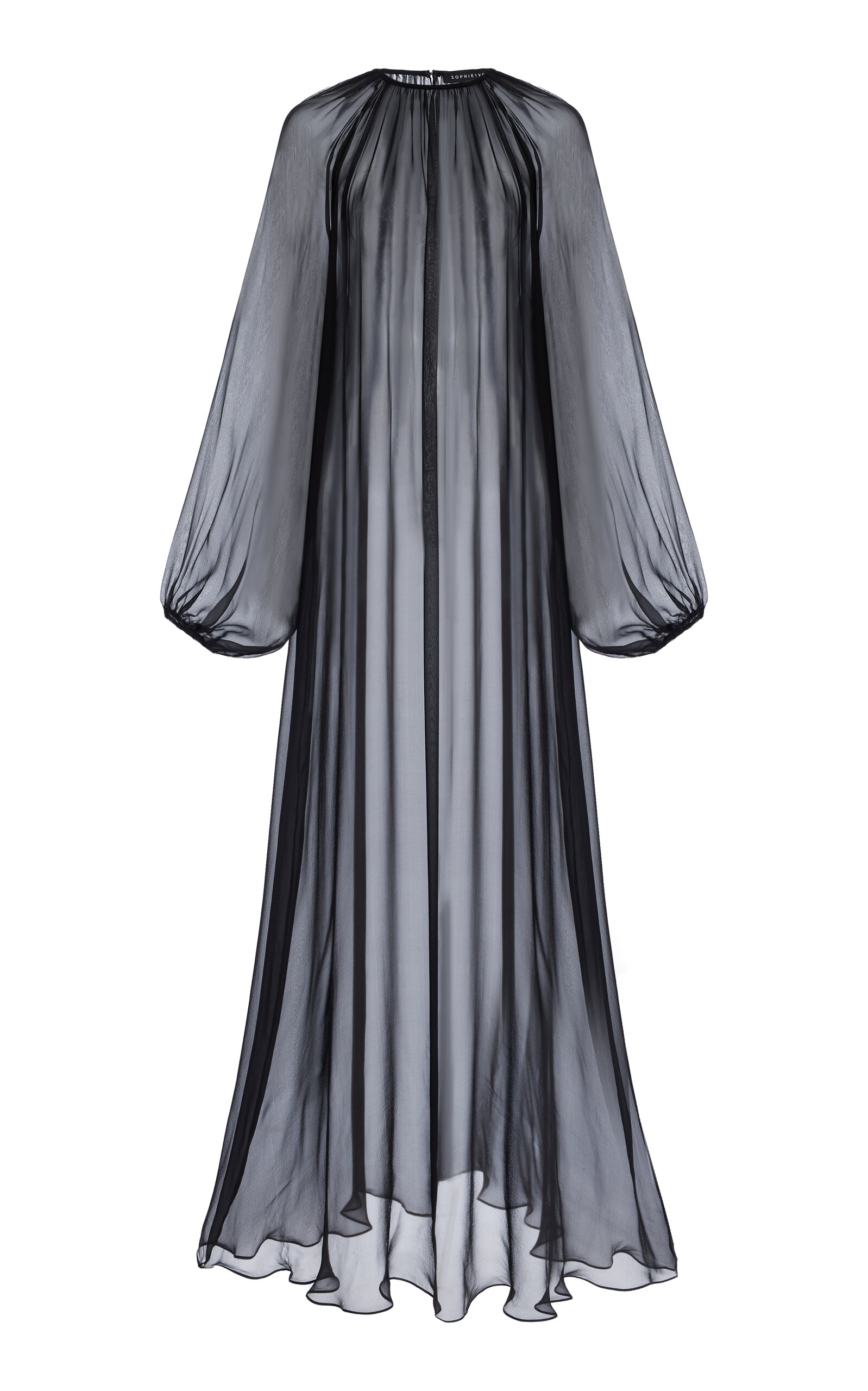 Gathered Silk Voile Gown