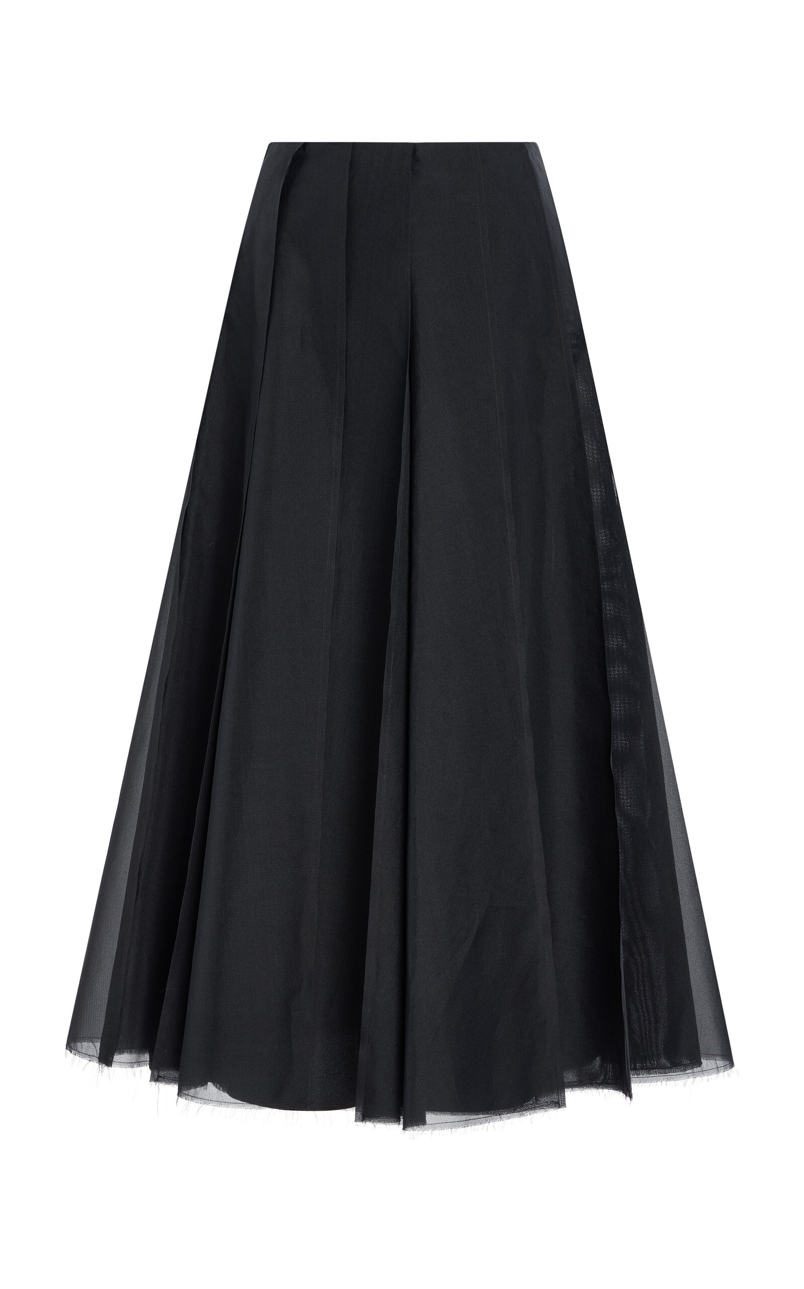 Dex Pleated Silk Midi Skirt