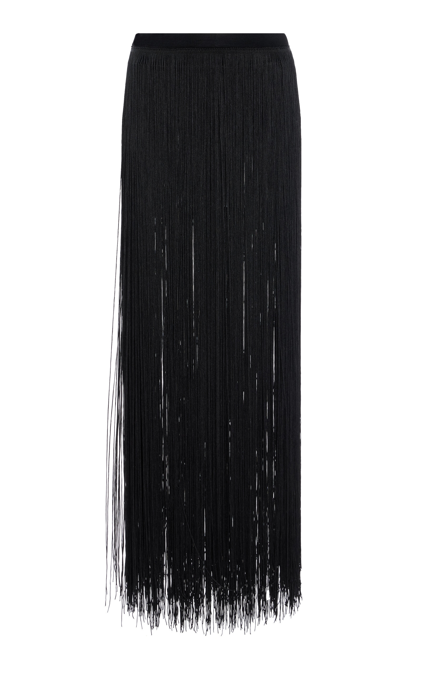 Shop Altuzarra Coby Fringed Knit Maxi Skirt In Black