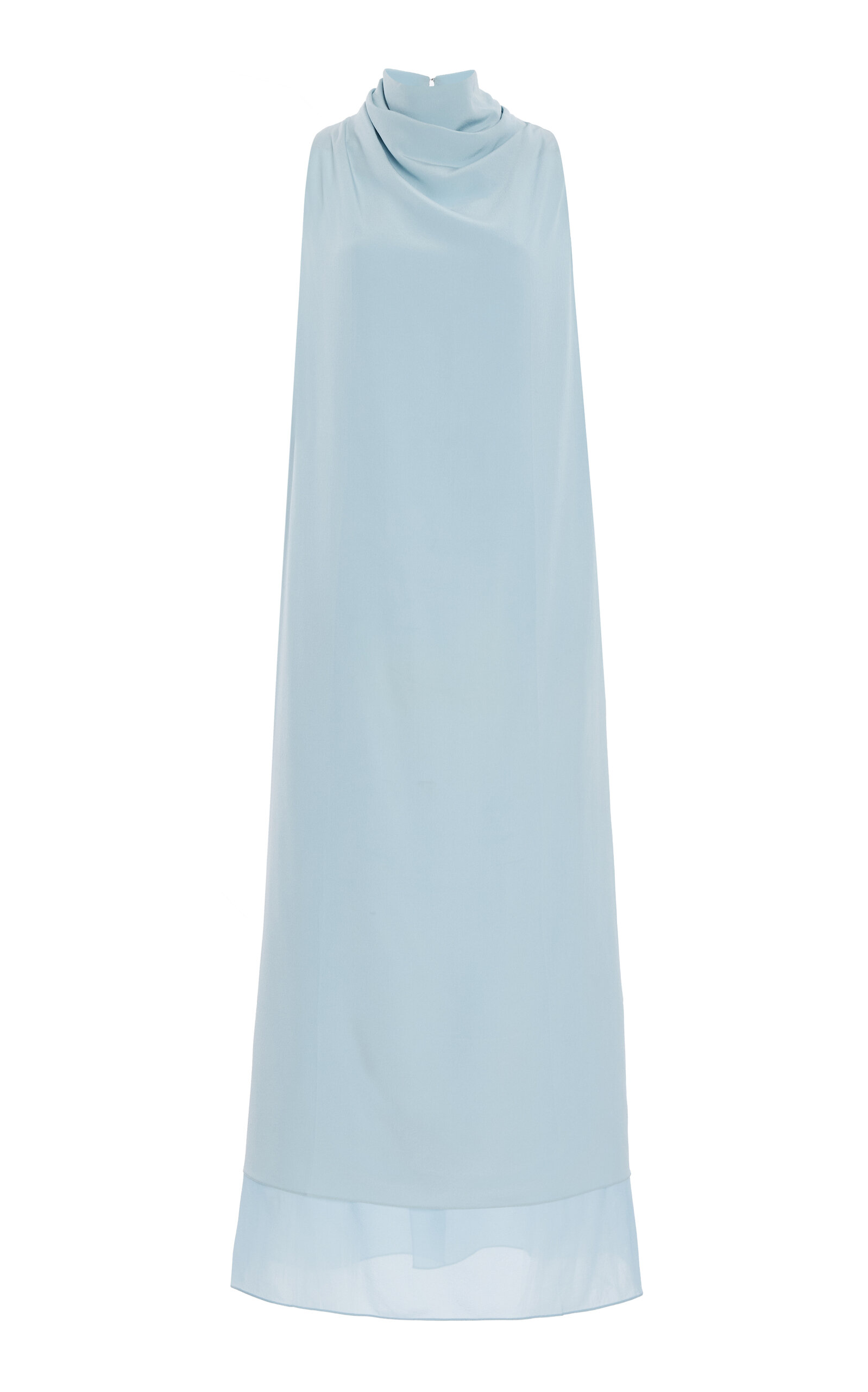 Shop Altuzarra Noor Draped Silk Maxi Dress In Light Blue