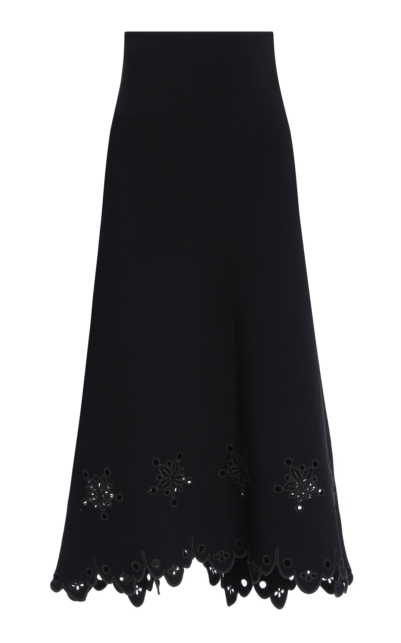 Shop Altuzarra Melly Embroidered Knit Midi Skirt In Black