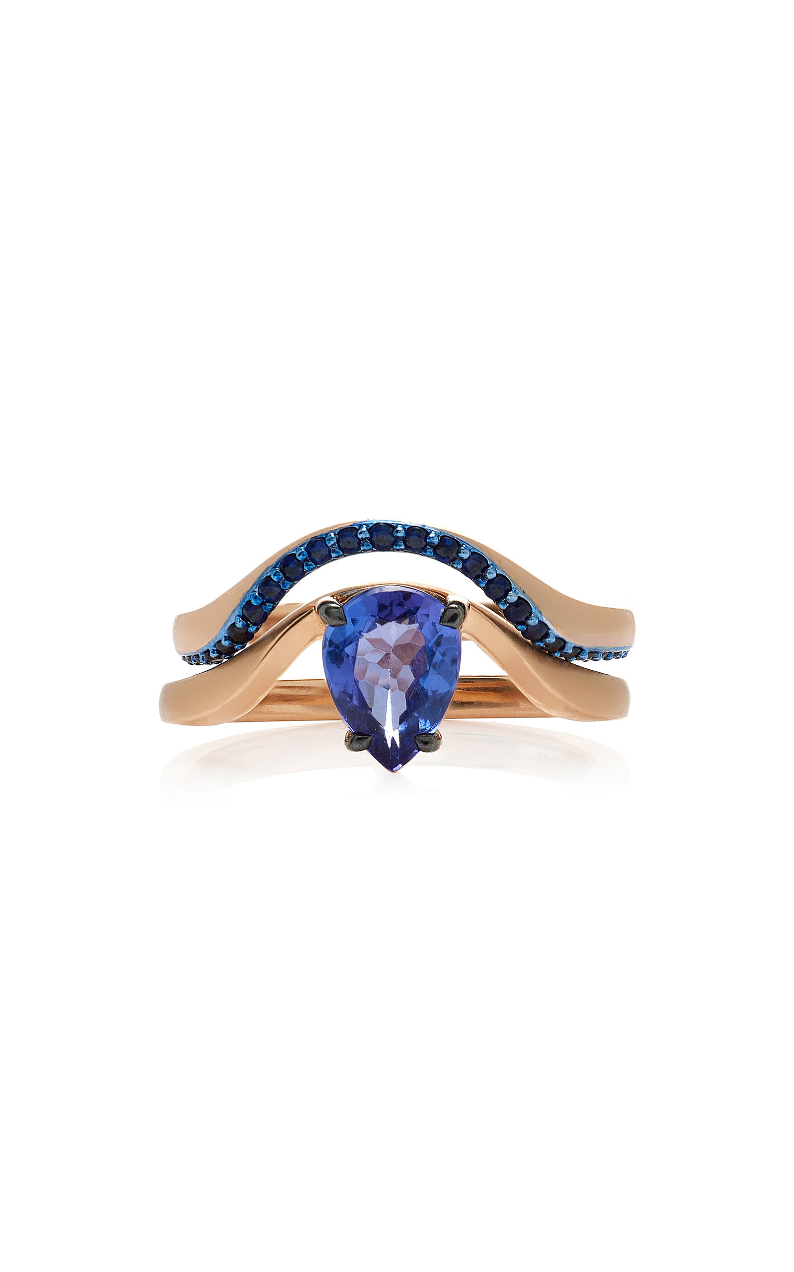 Armelle's 18K Rose Gold Sapphire; Tanzanite Ring