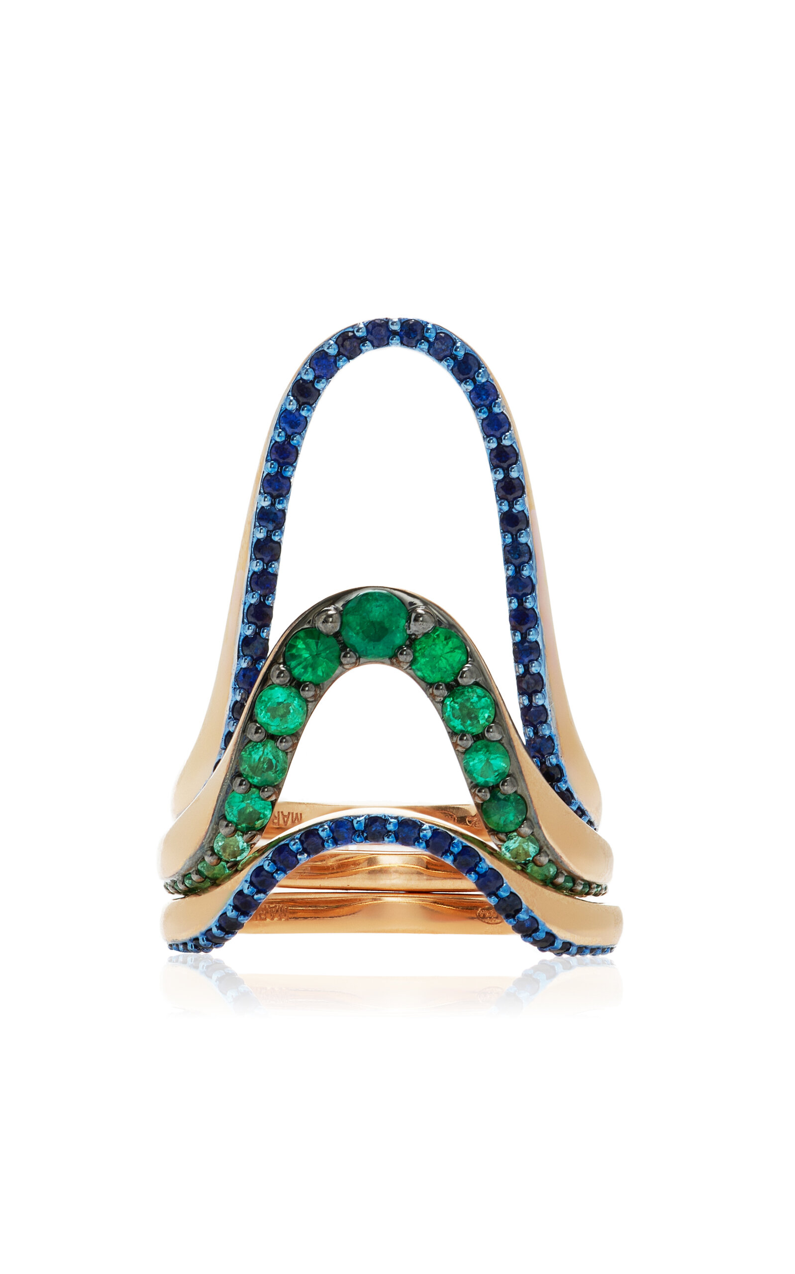 n°29 18K Rose Gold Emerald; Sapphire Ring