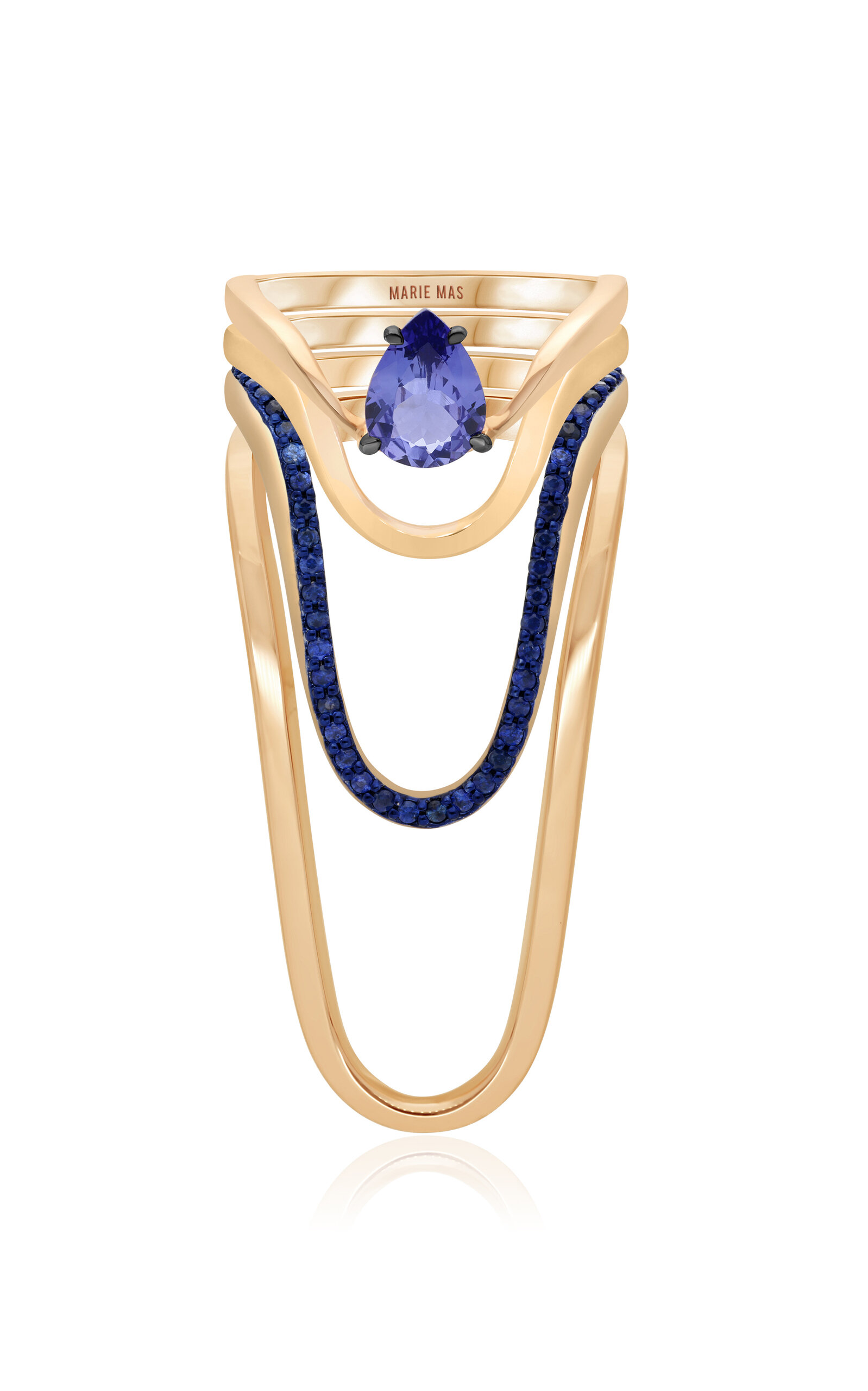 Set-Of-Four 18K Rose Gold Tanzanite Rings