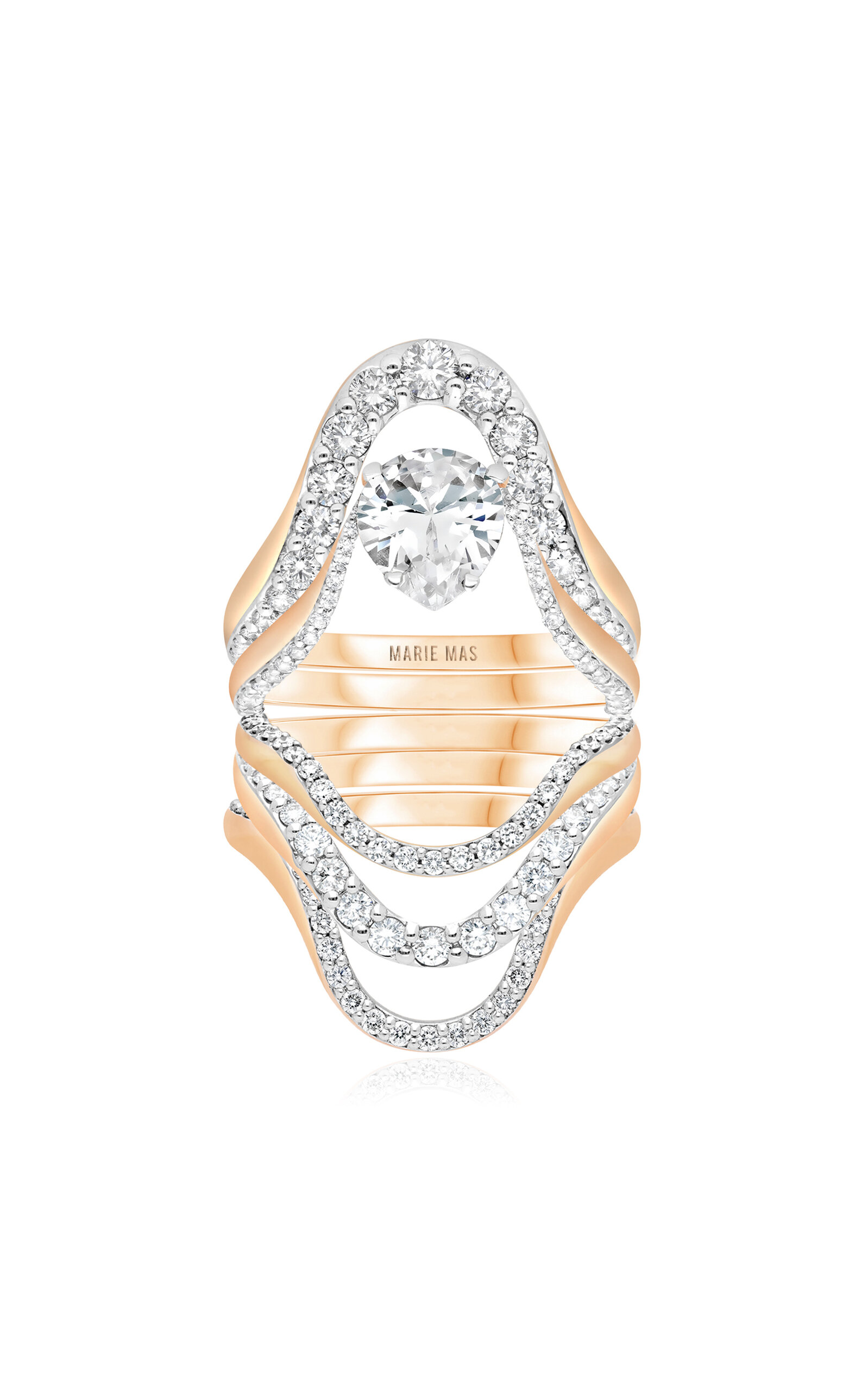 Set-Of-Five 18K Rose Gold Diamond Rings