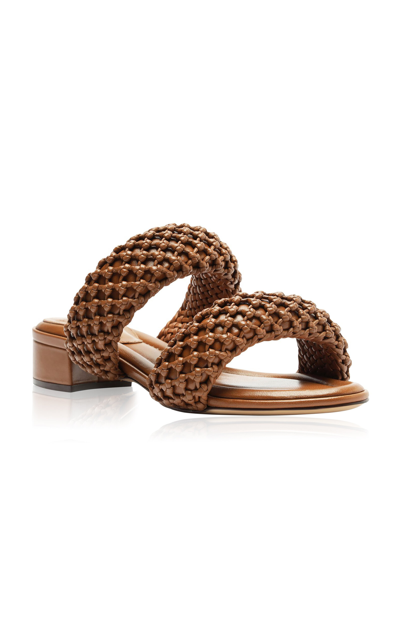 Lilla Woven Leather Mules