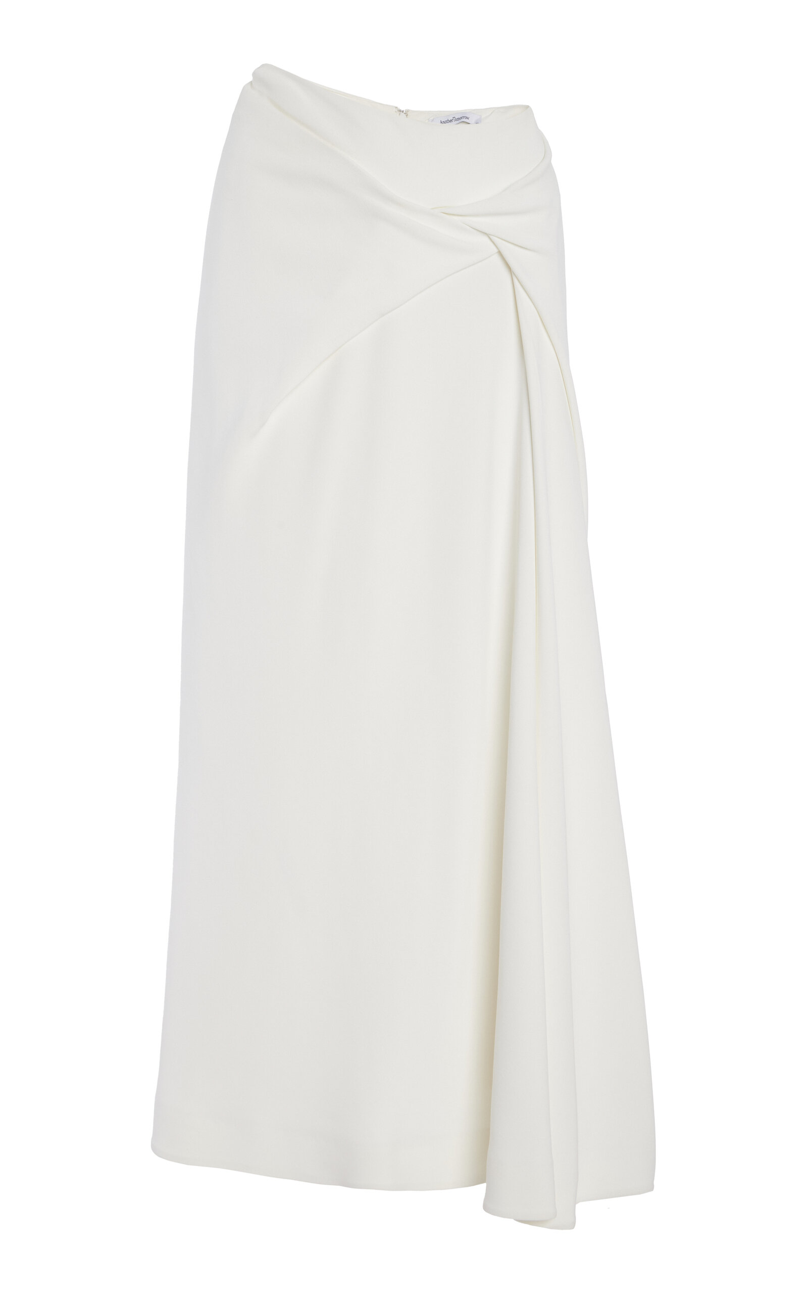 Asymmetric Crepe Midi Skirt