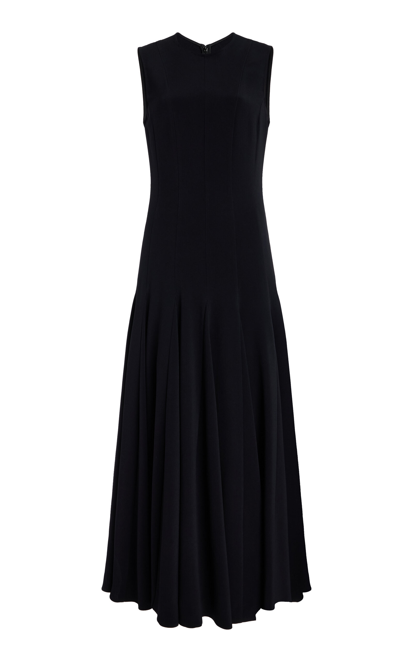 Flared Crepe Maxi Dress