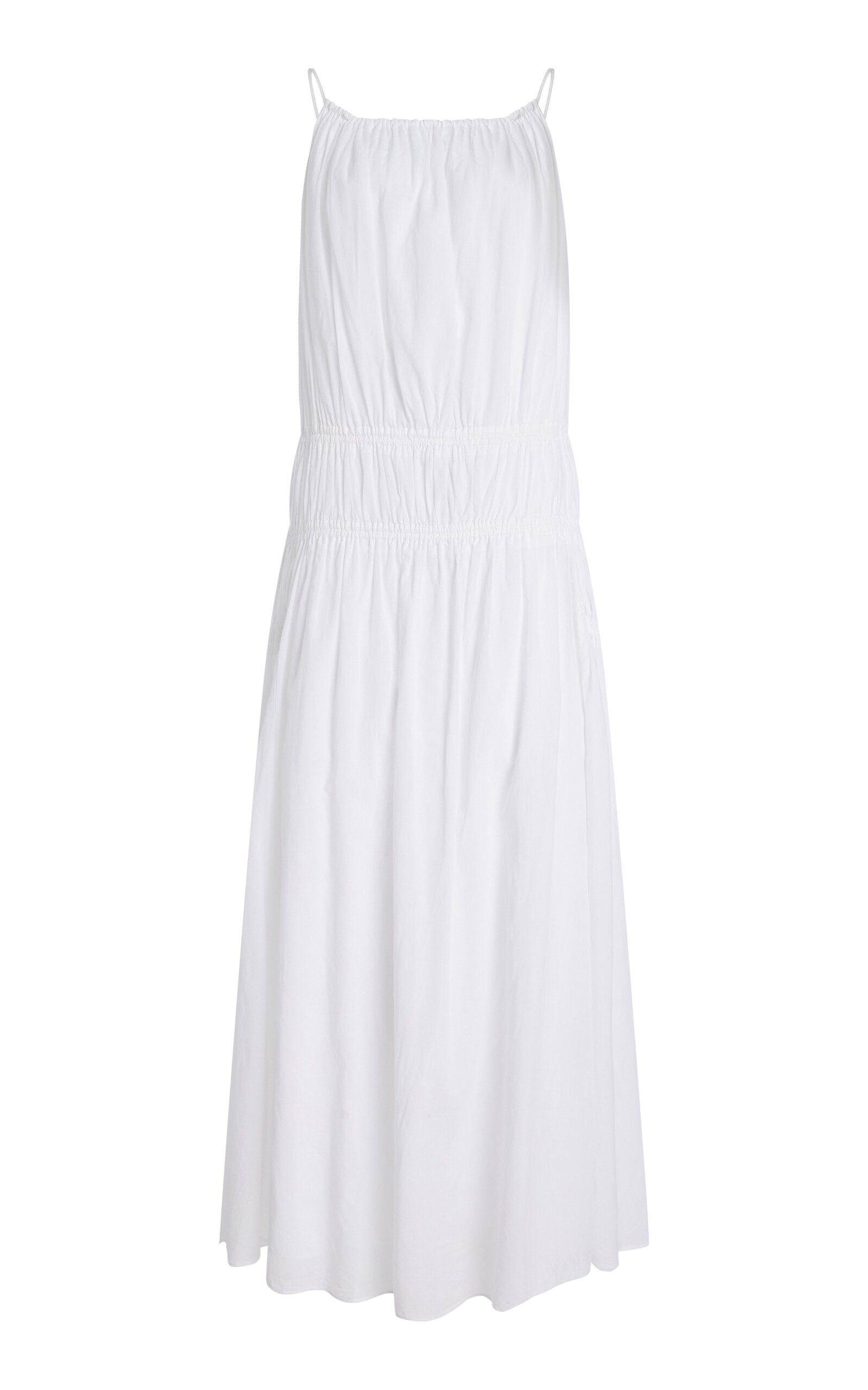 Gathered Cotton Maxi Dress