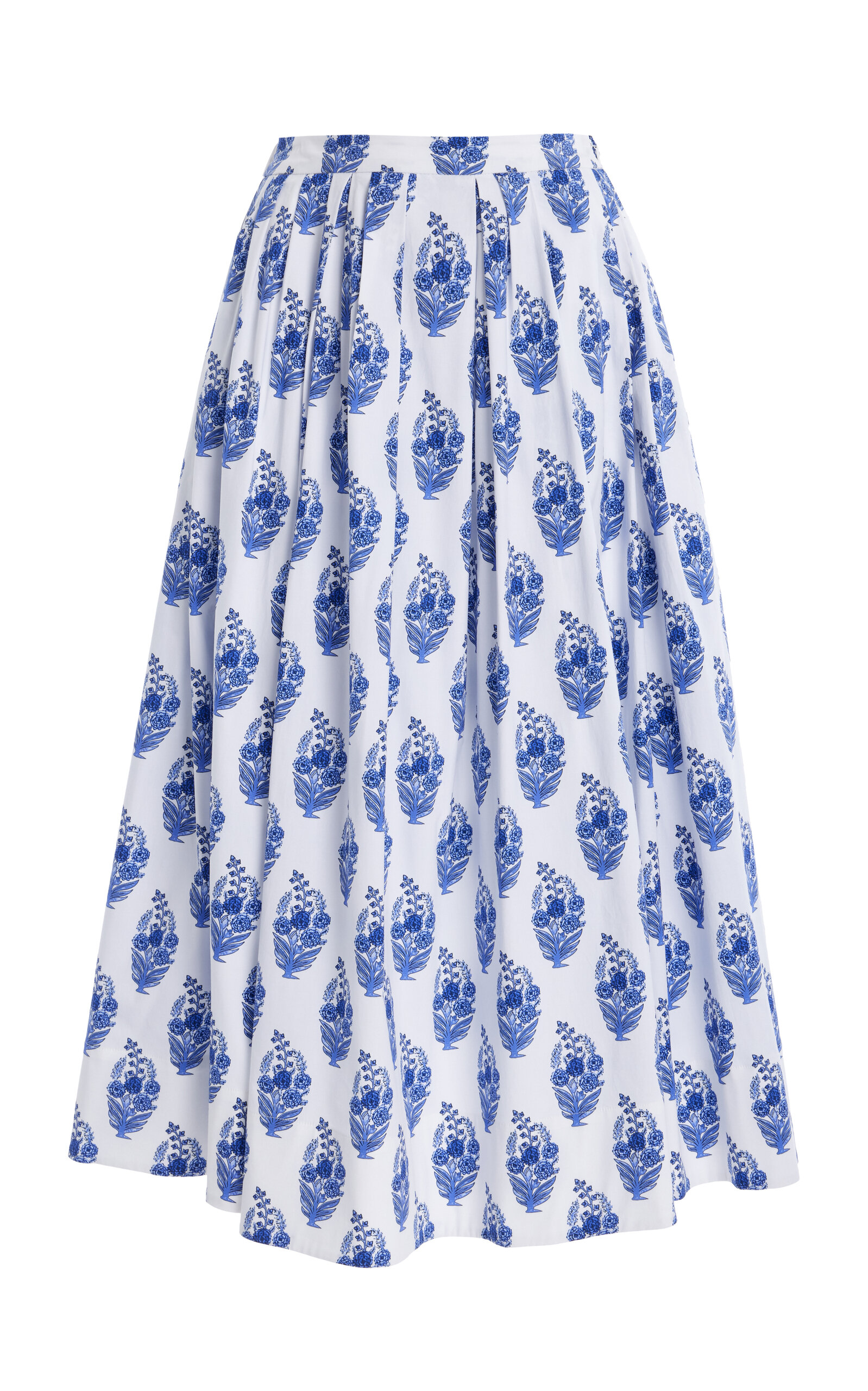 Cotton Poplin Midi Skirt