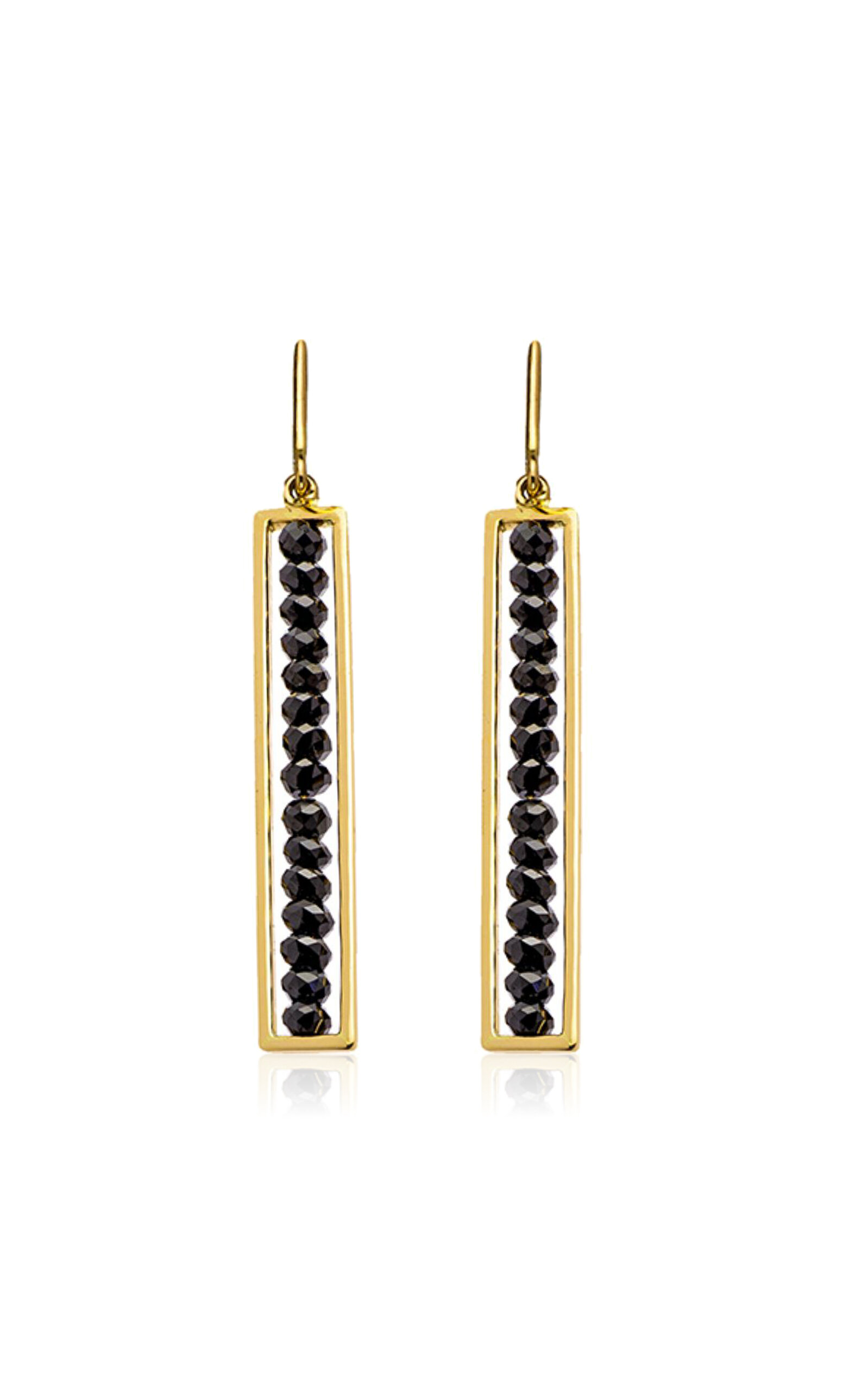 Leila Black Diamond 18K Yellow Gold Earrings