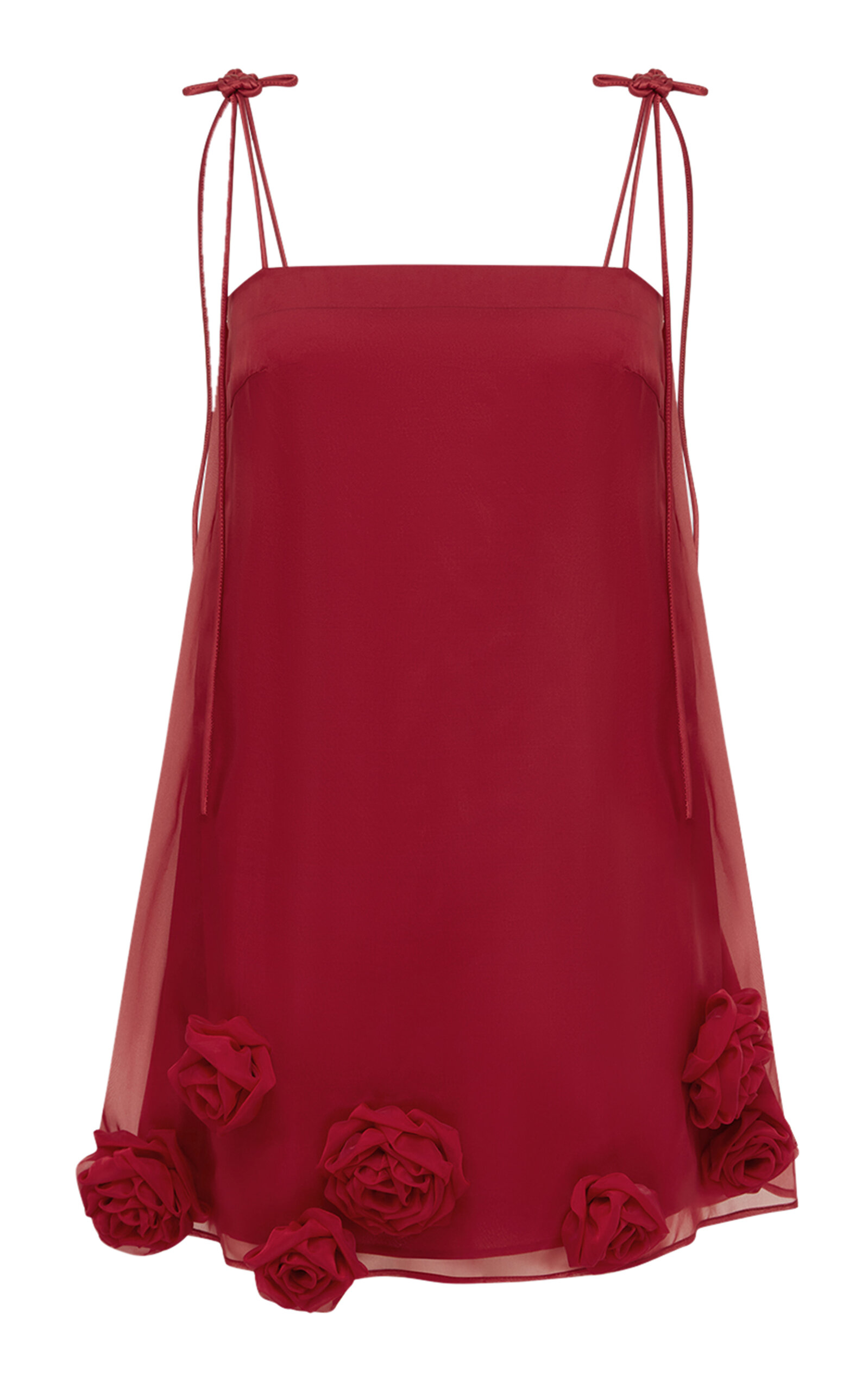 Shop Leo Lin Xuan Rosette-detailed Silk Top In Red