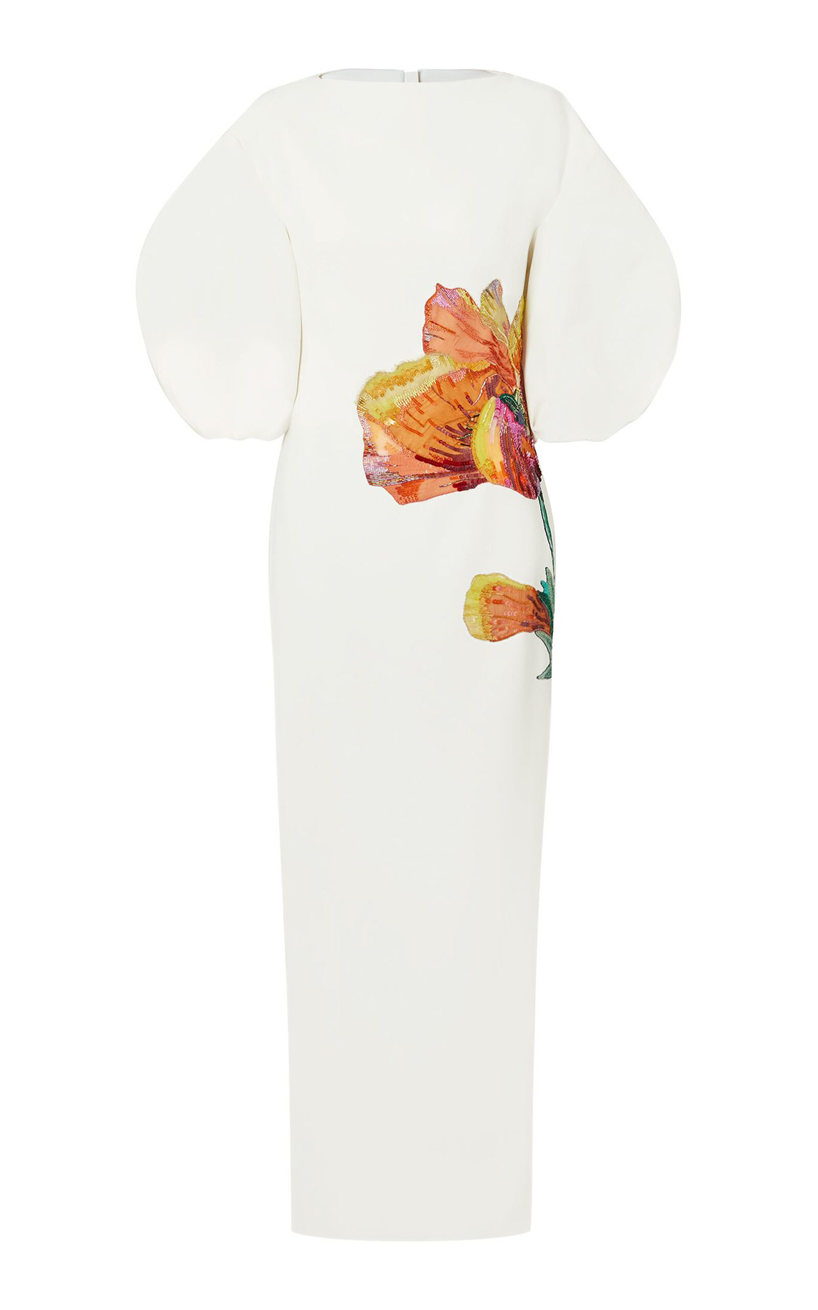 Amira Faille-Detailed Crepe Maxi Dress