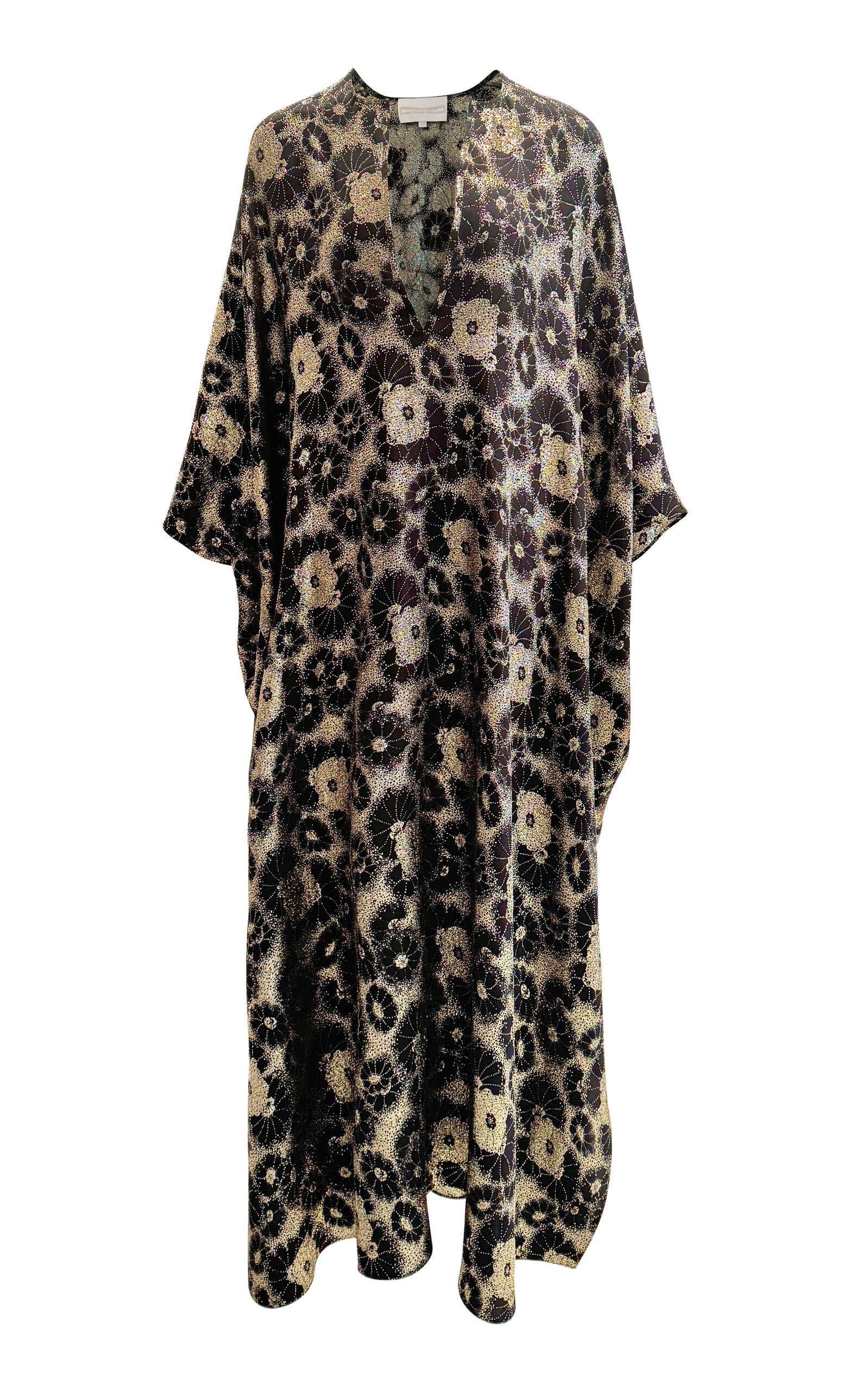 Oversized Metallic-Silk Caftan