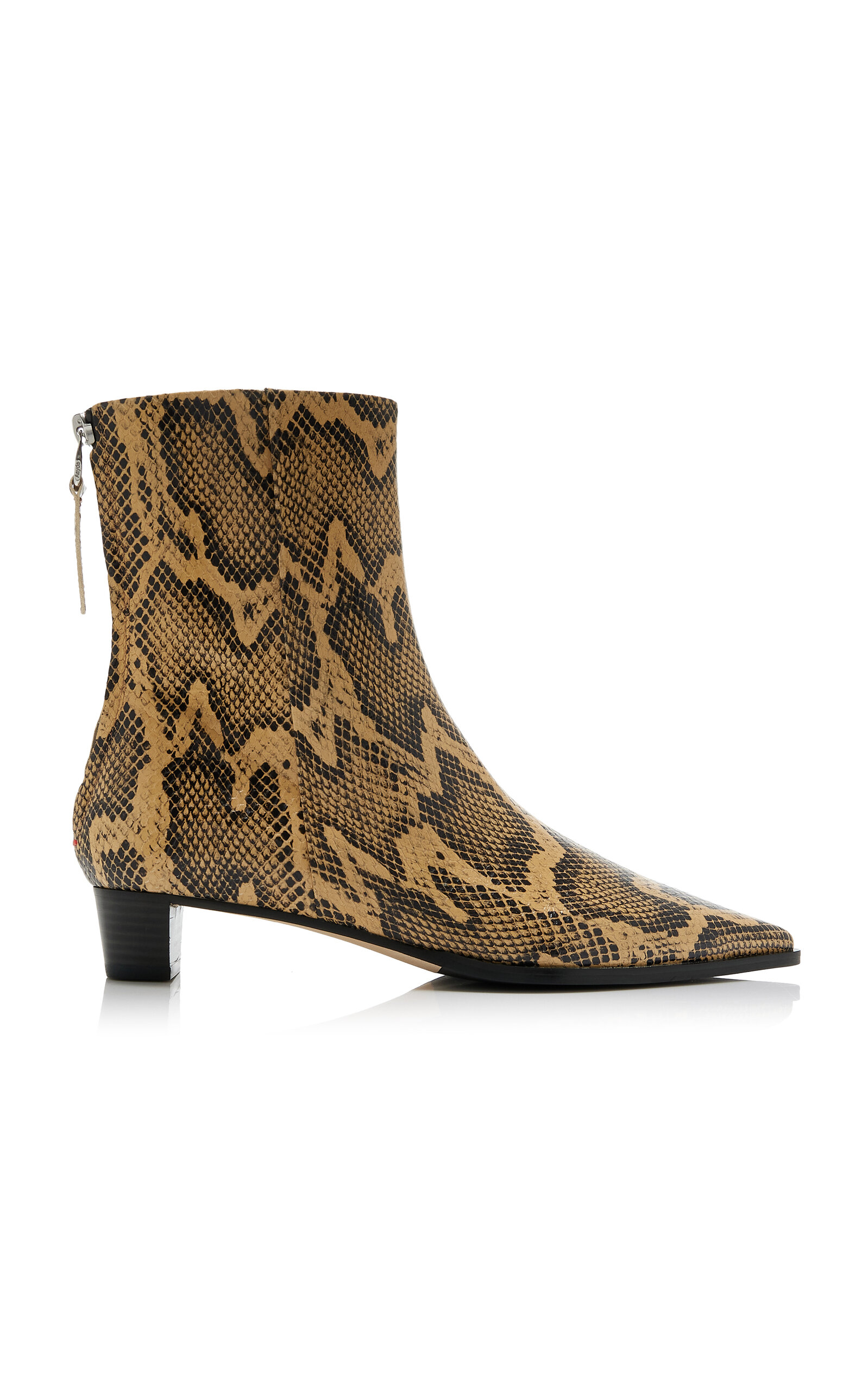 Harriet Snake-Effect Leather Ankle Boots