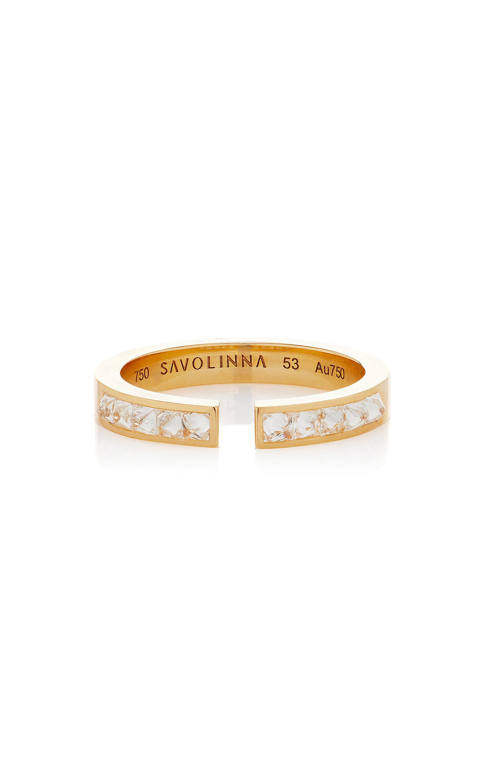 Be Spiked 18K Yellow Gold Diamond Open Band