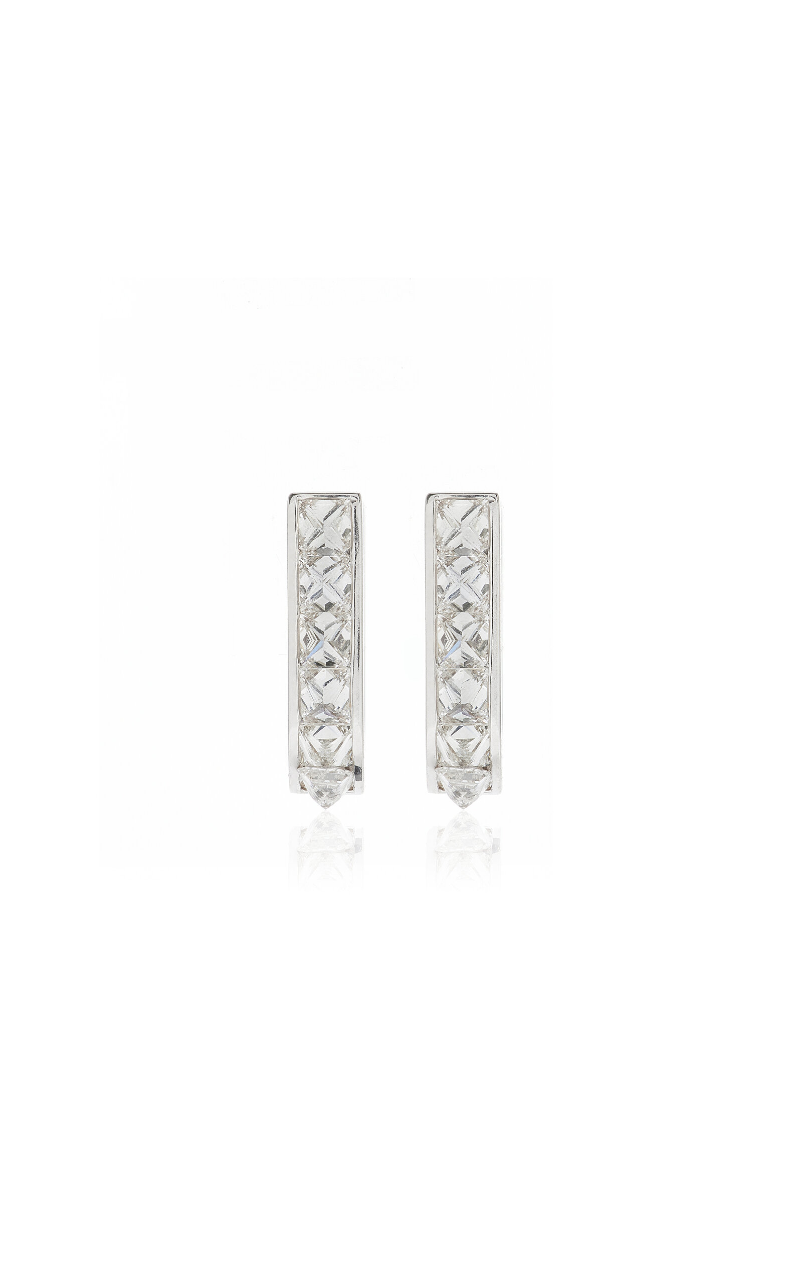 Be Spiked 18K White Gold Diamond Mini Huggie Earrings