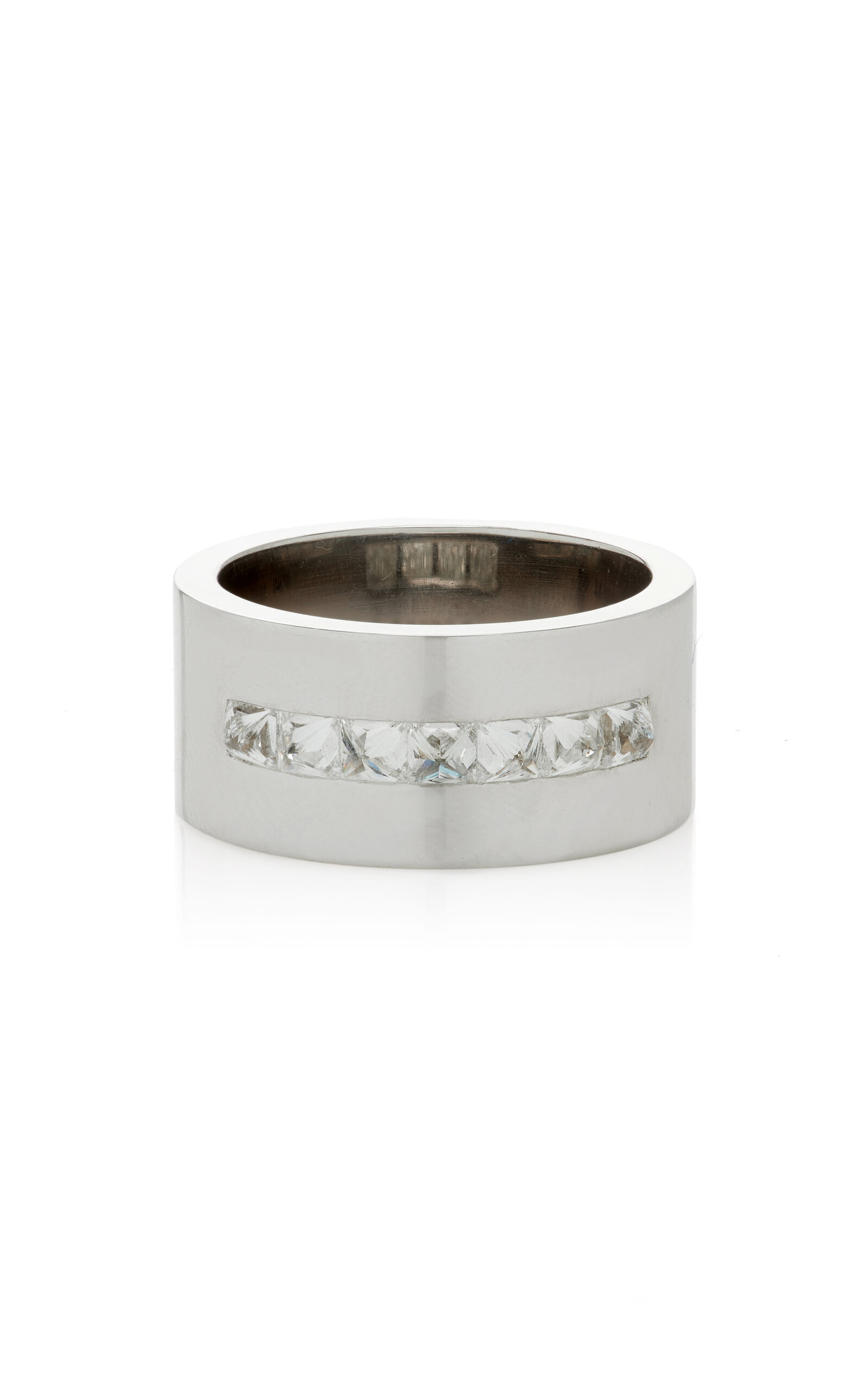 Be Spiked 18K White Gold Diamond Stack Band