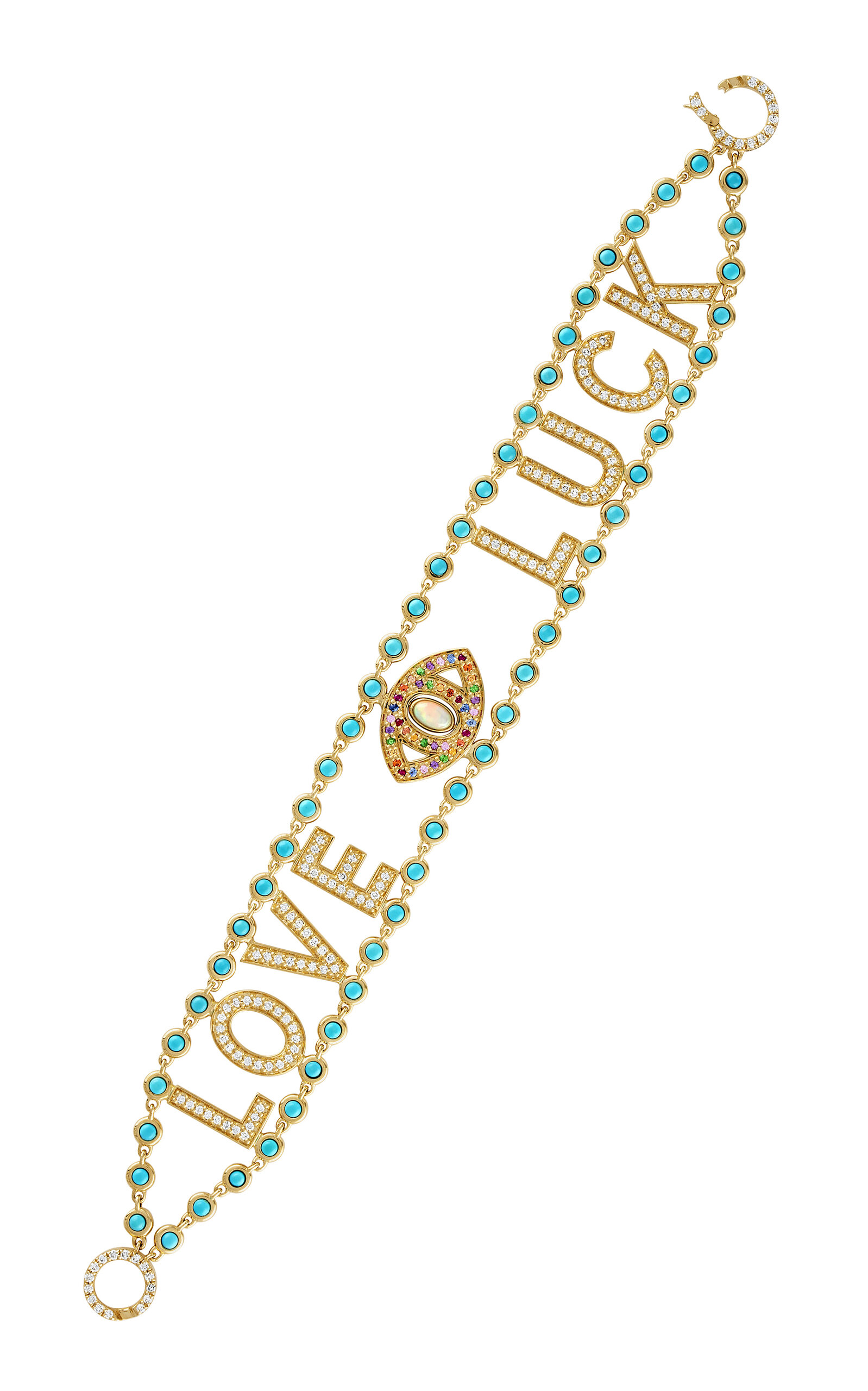 Love Luck 14K Yellow Gold Multi-Stone Bracelet