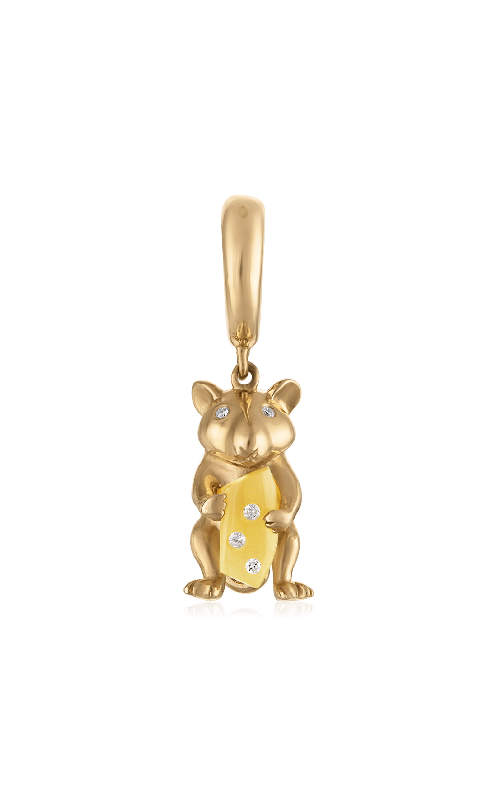 Squeak The Mouse 14K Yellow Gold; Diamond And Agate Pendant