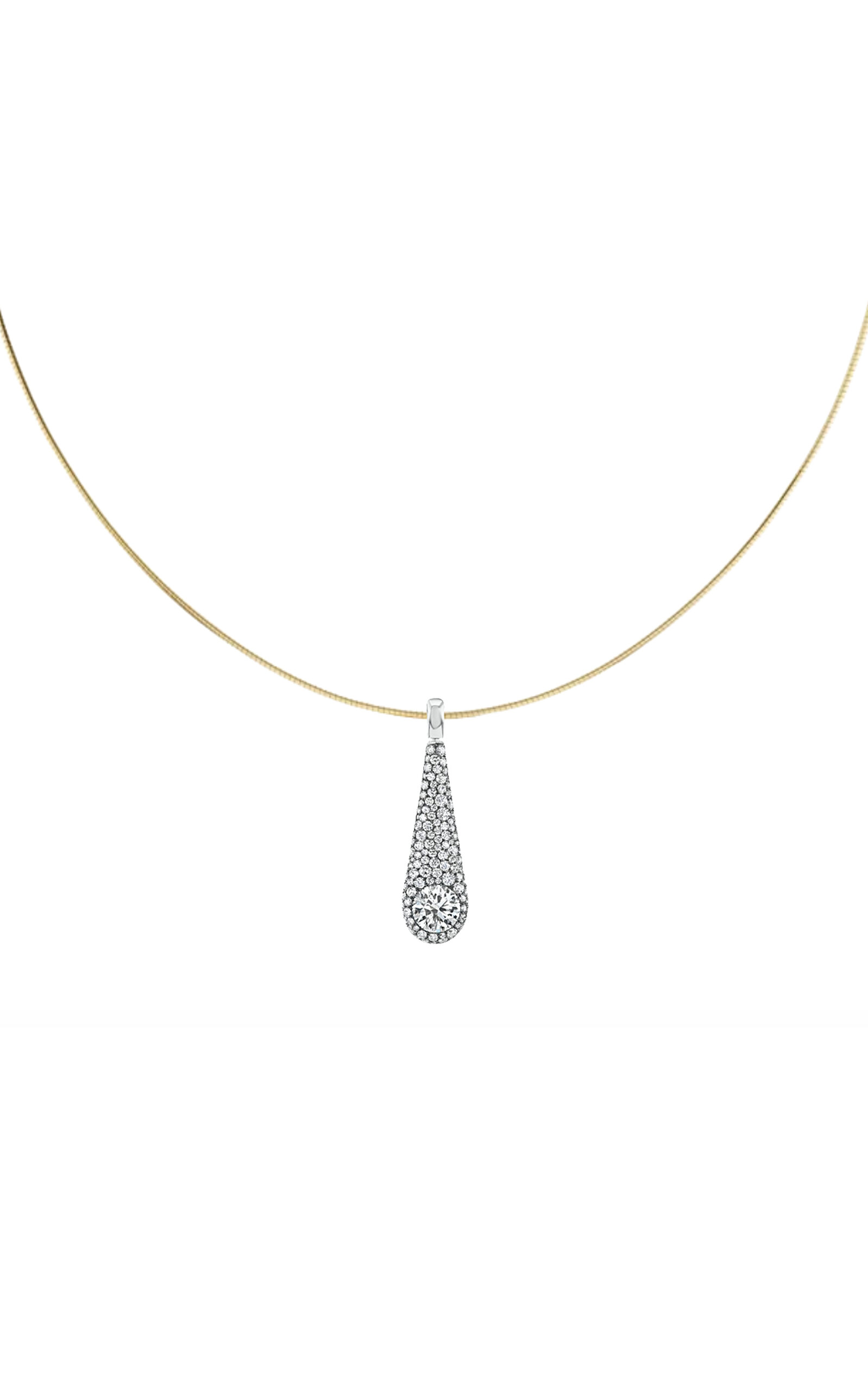 18k White Gold Diamond Pindrop on Slinky Chain