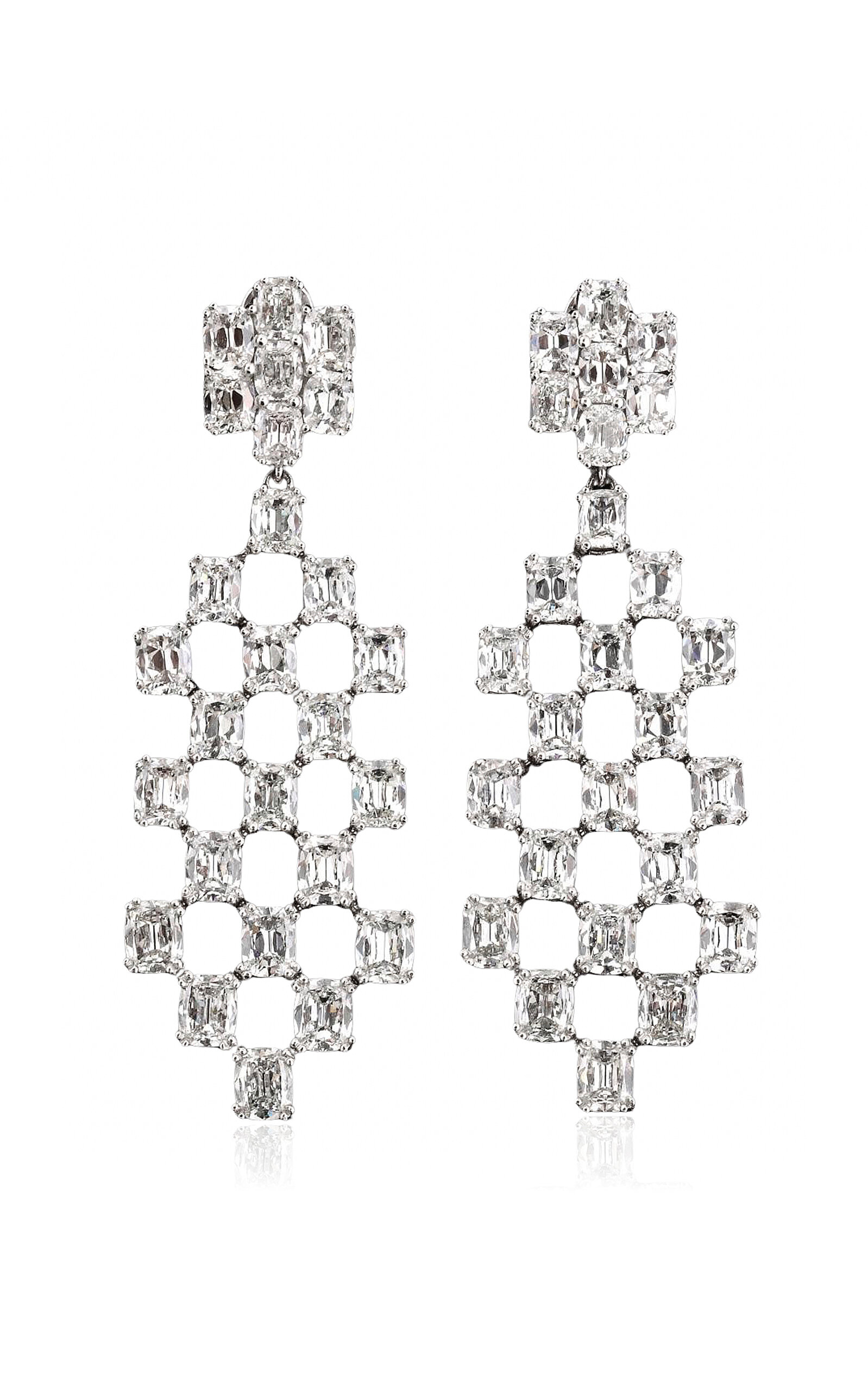 Platinum Diamond Cushion Earrings