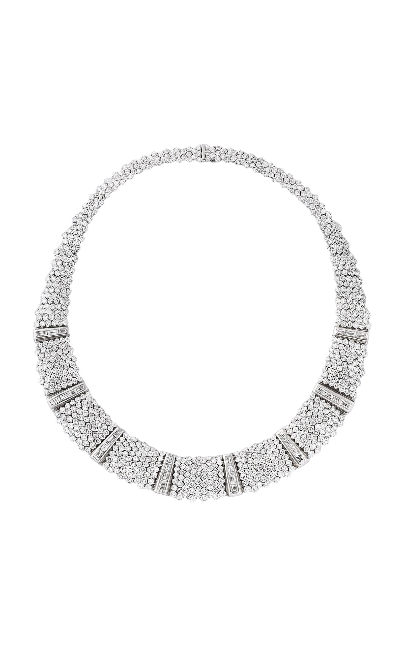 Platinum Diamond Bib Necklace