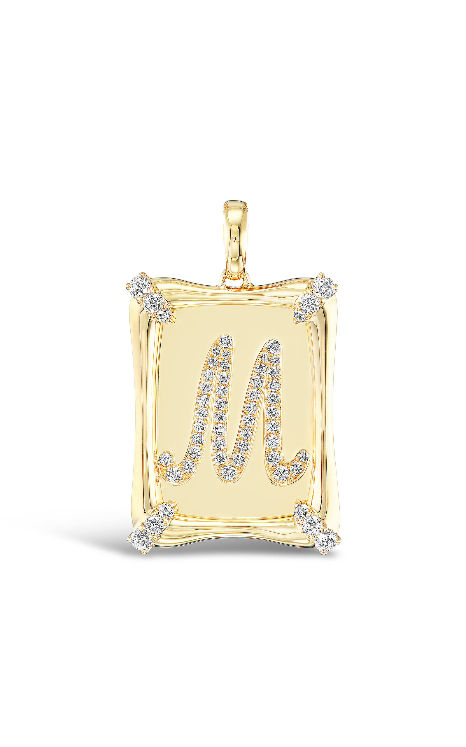 18k Yellow Gold Portrait Medallion "M"