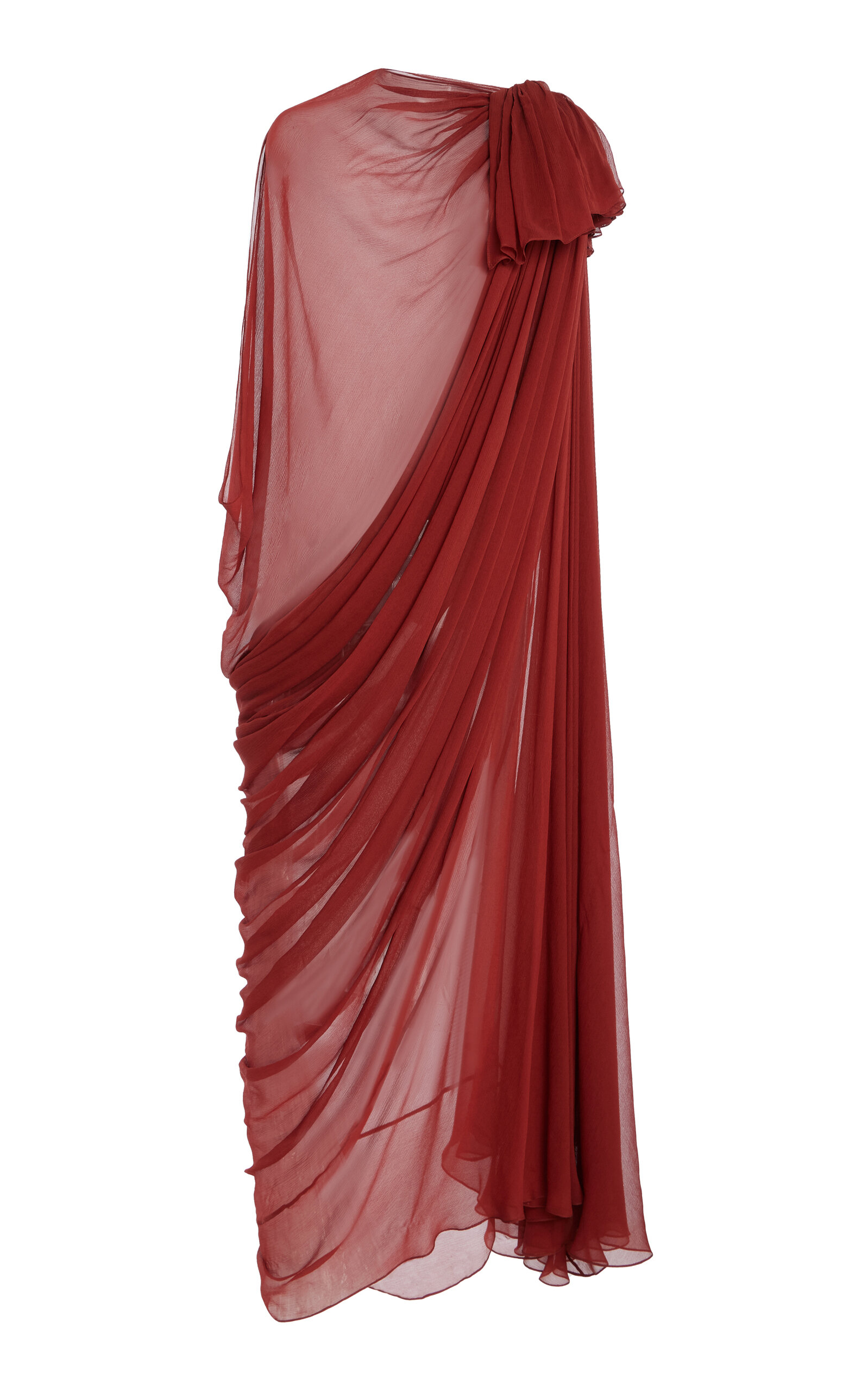 Petra Draped Silk Chiffon Gown