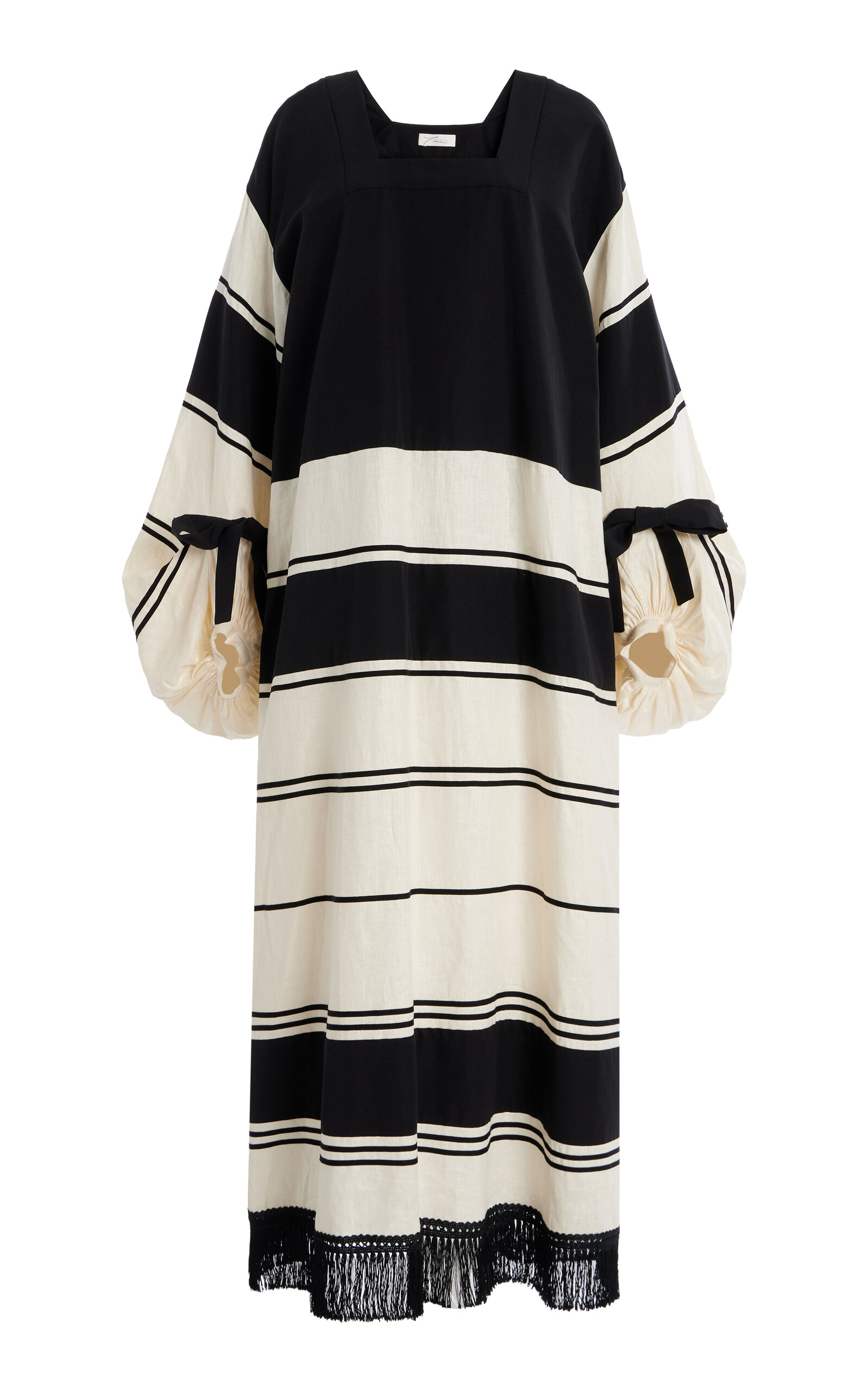 Meitha Striped Linen Maxi Dress