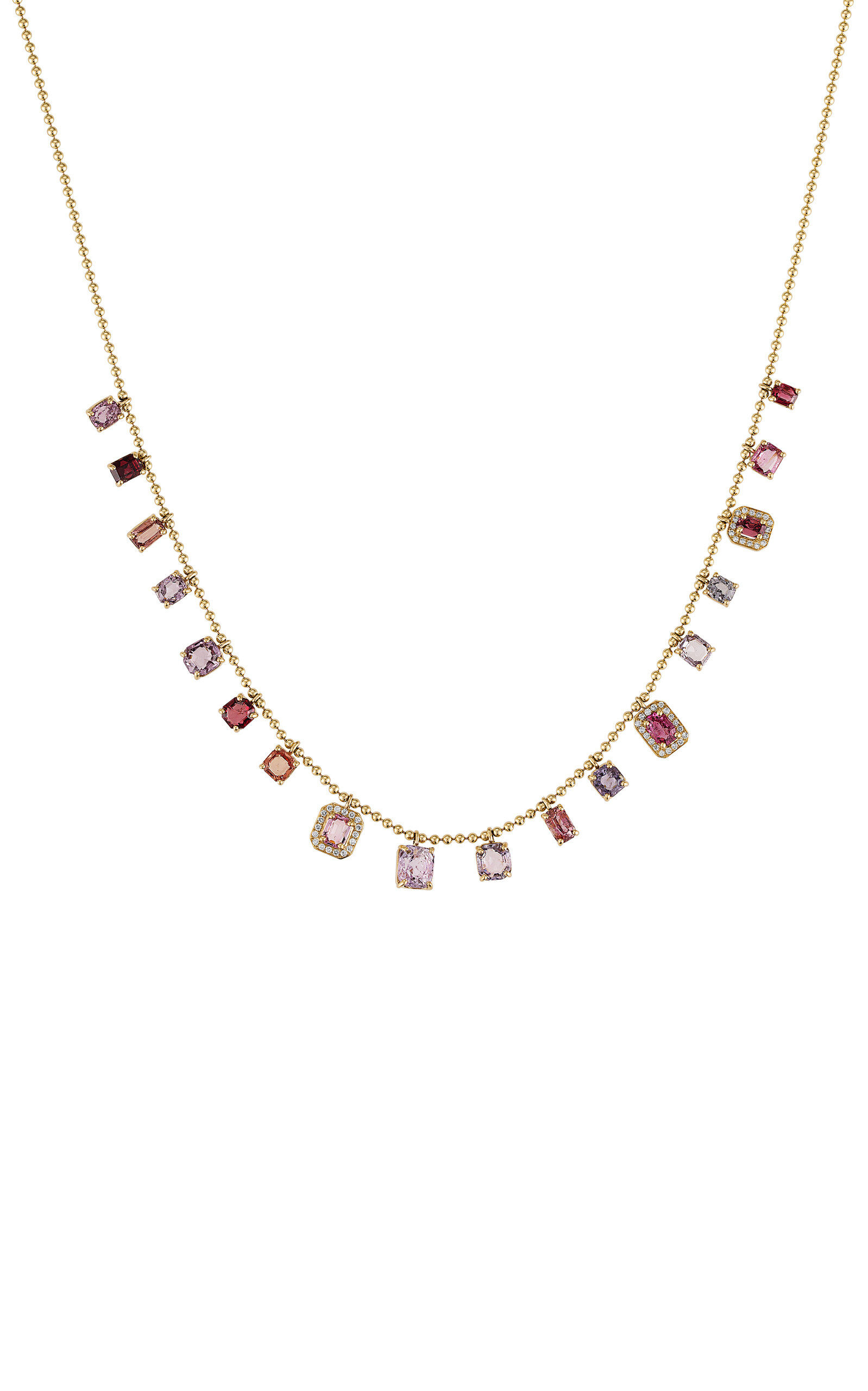 14k Yellow Gold Spinel Shaker Necklace