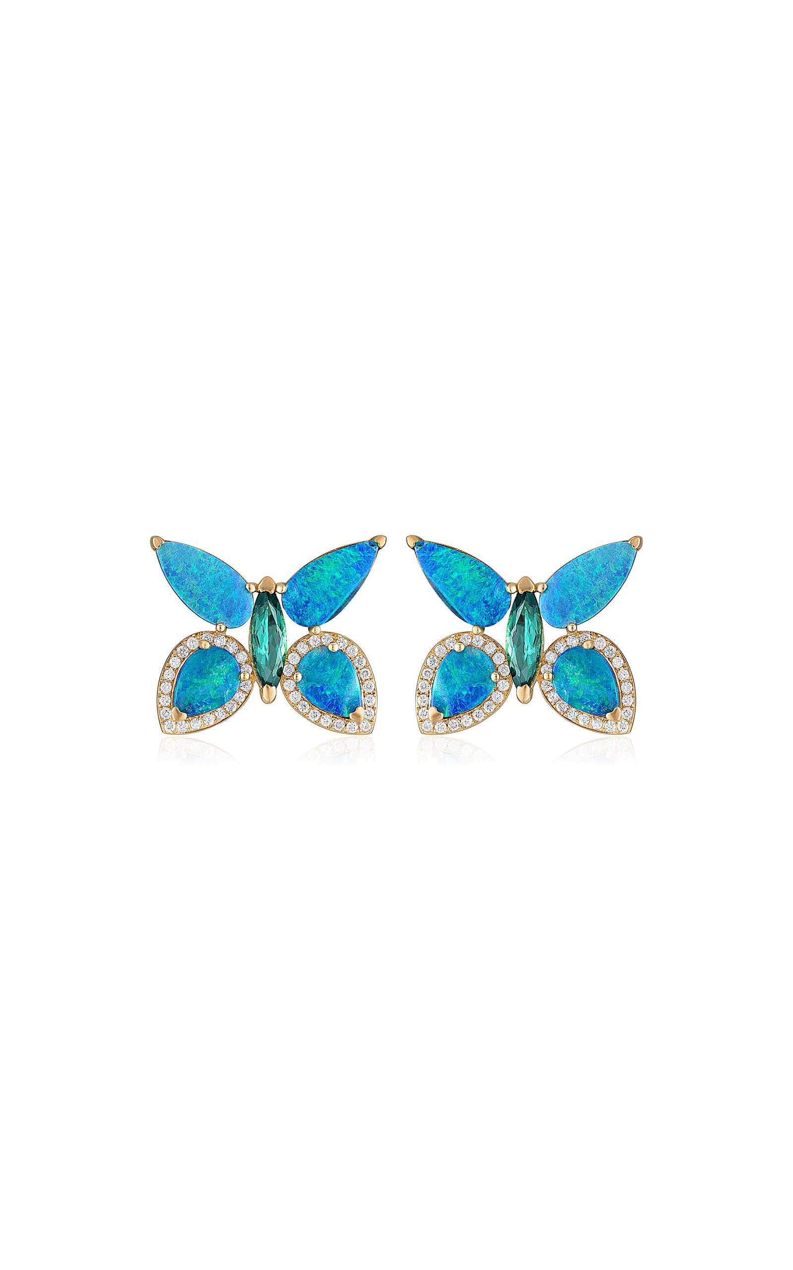 14k Yellow Gold Flutter Studs