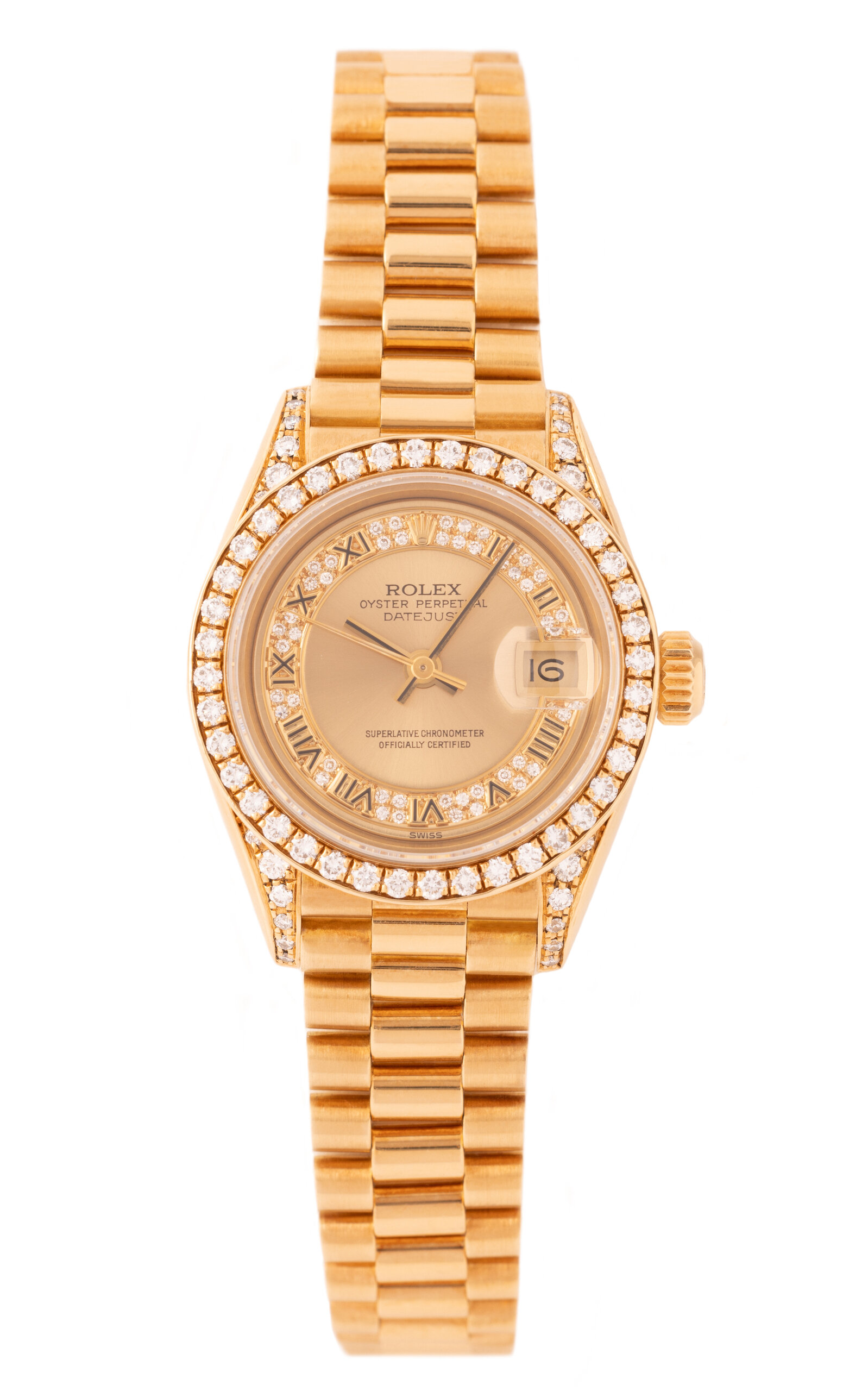 Rolex Crown Collection President 18K Yellow Gold Diamond Watch