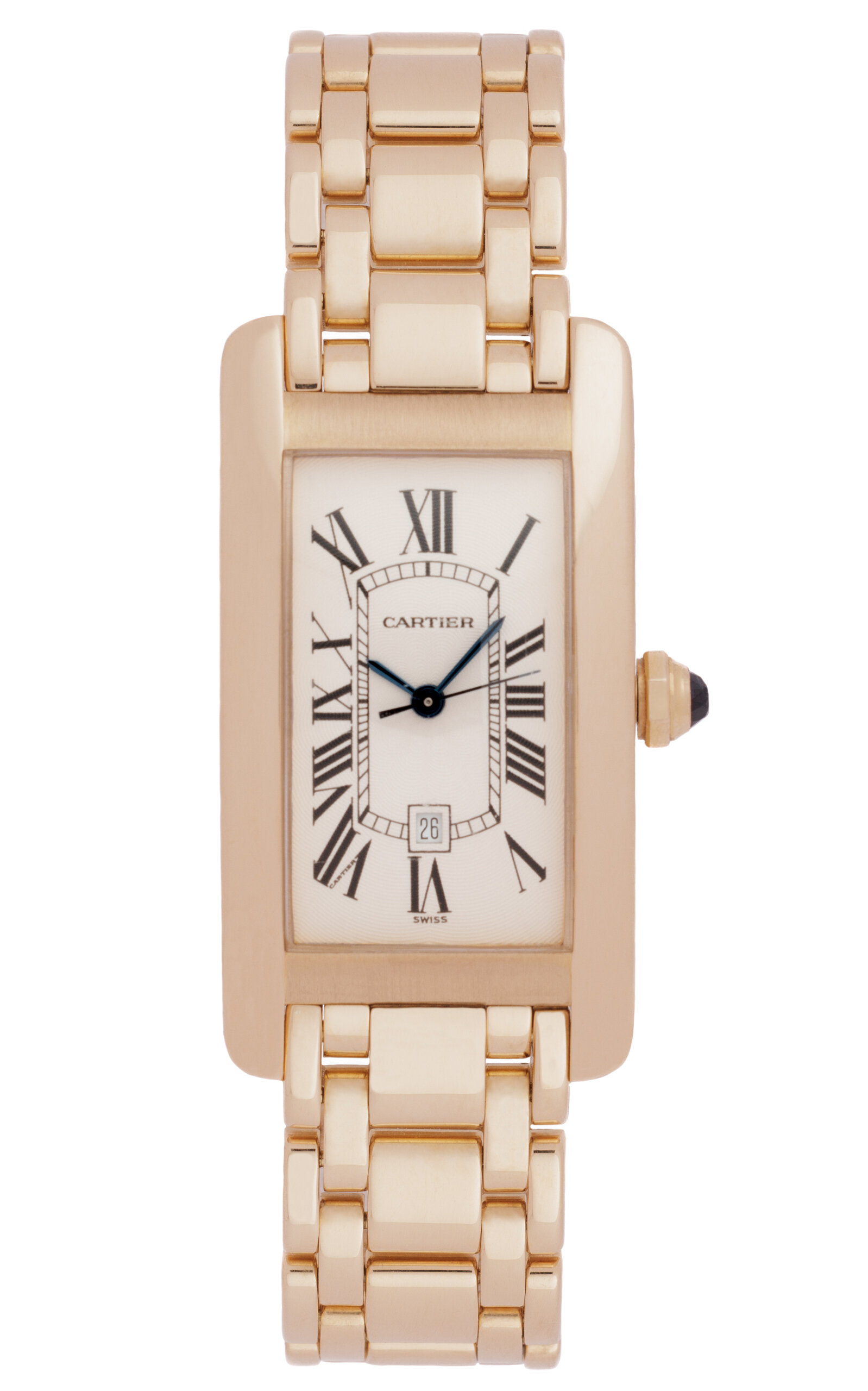 Cartier Tank Amèricaine Model W26035K2 18K Yellow Gold Watch