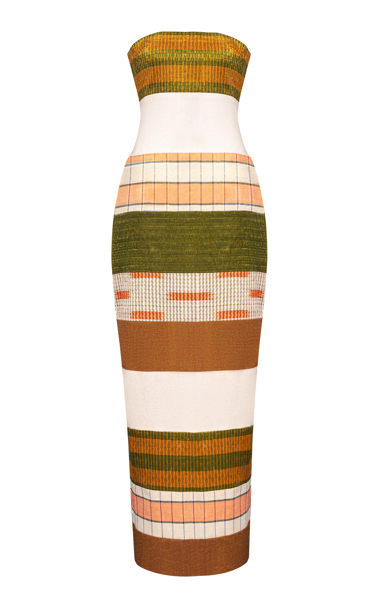 Awo Handwoven Cotton Patchwork Maxi Dress