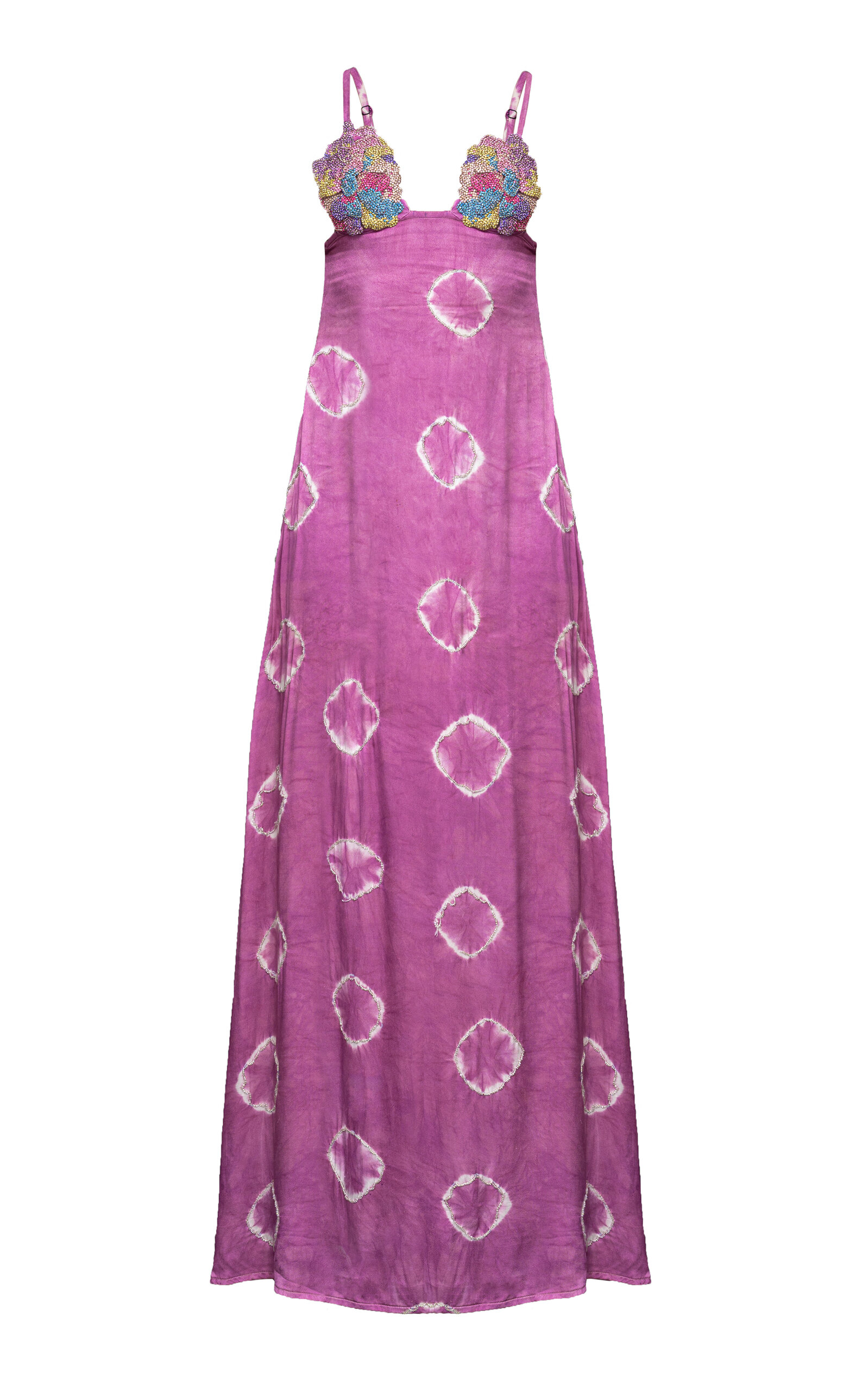 Rewa Embellished Tie-Dyed Silk Maxi Dress