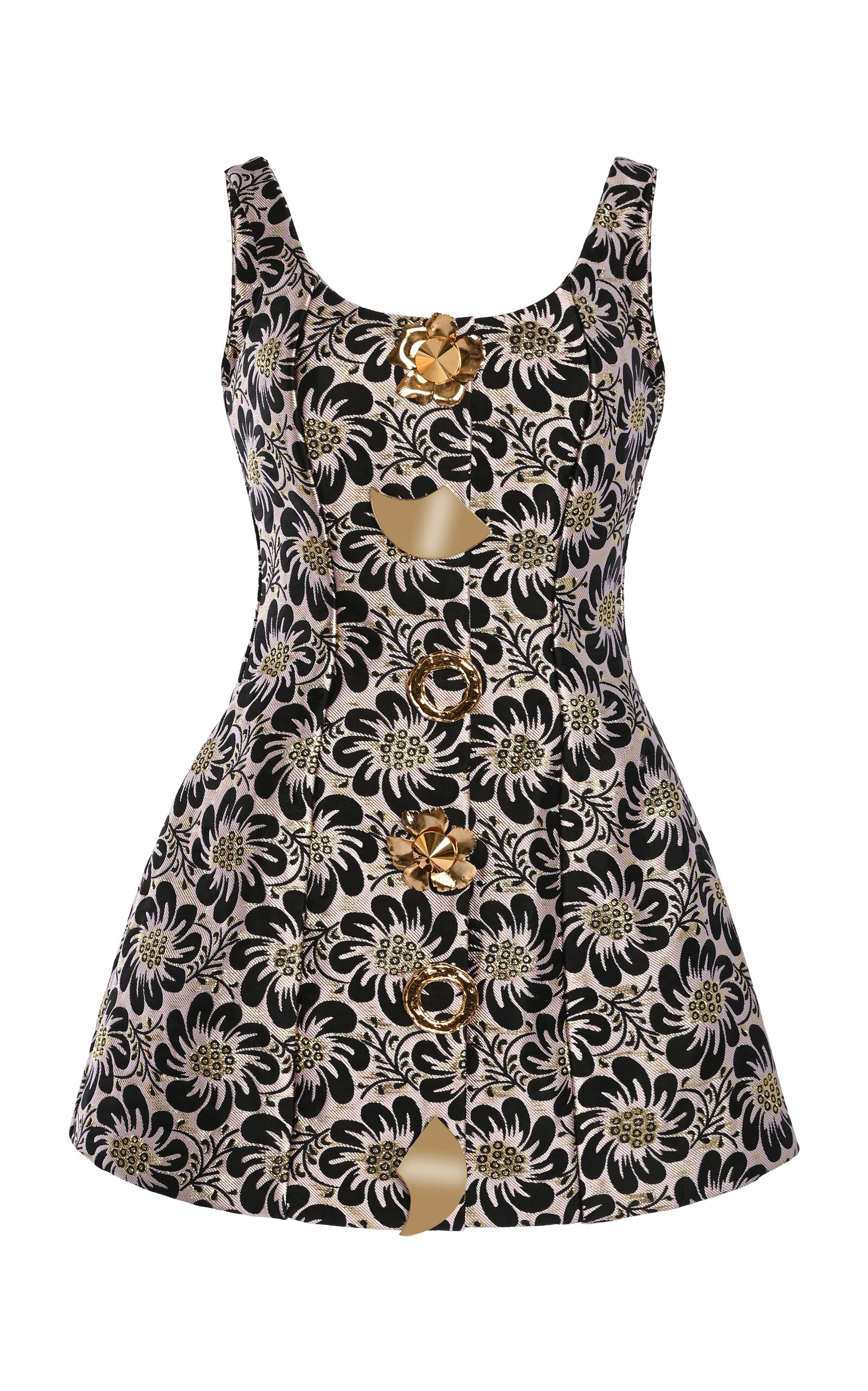 Seraphim Button-Detailed Crepe Mini Dress