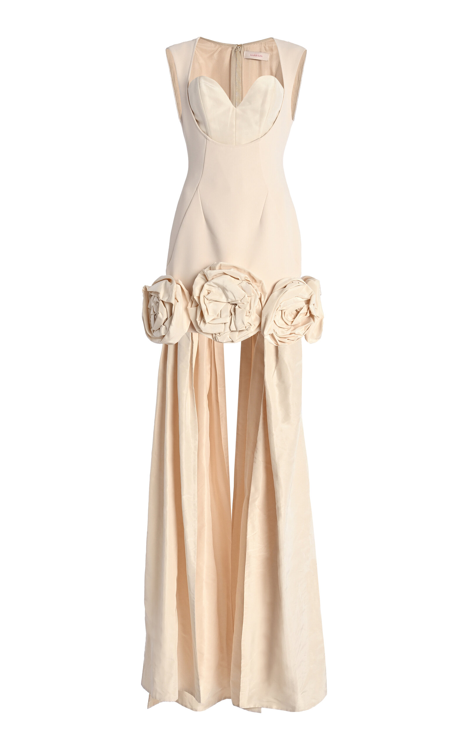 Flora Aphrodite Rosette-Detailed Crepe Mini Dress