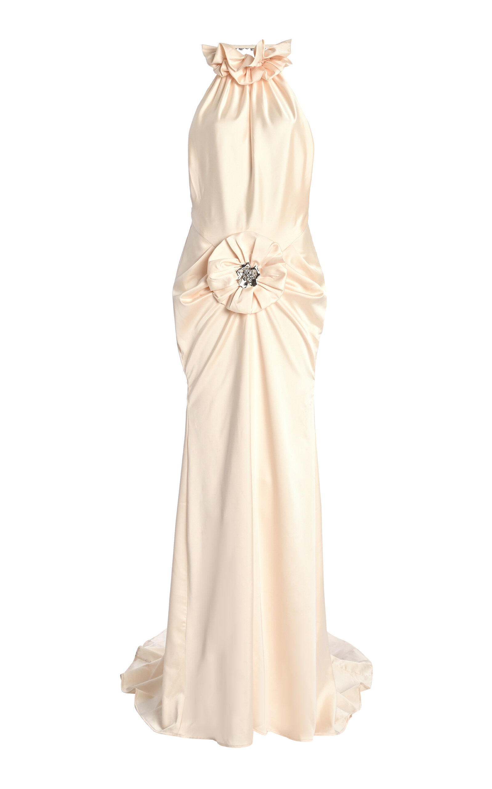 Flora Eris Gathered Satin Gown