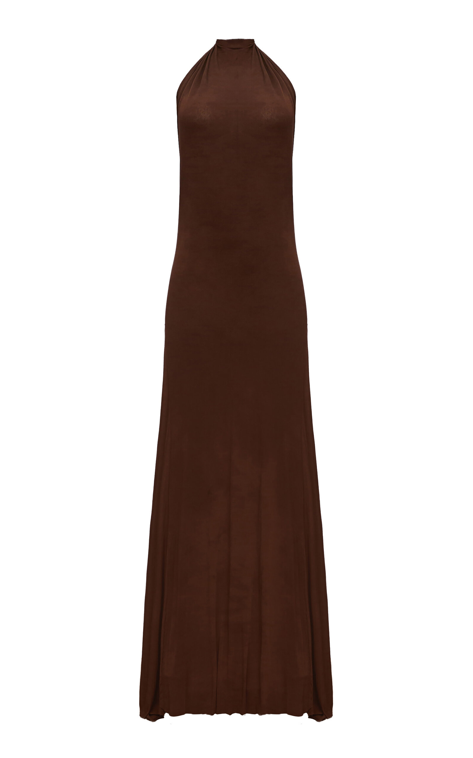 Gbeke Draped Bamboo Jersey Halter Maxi Dress