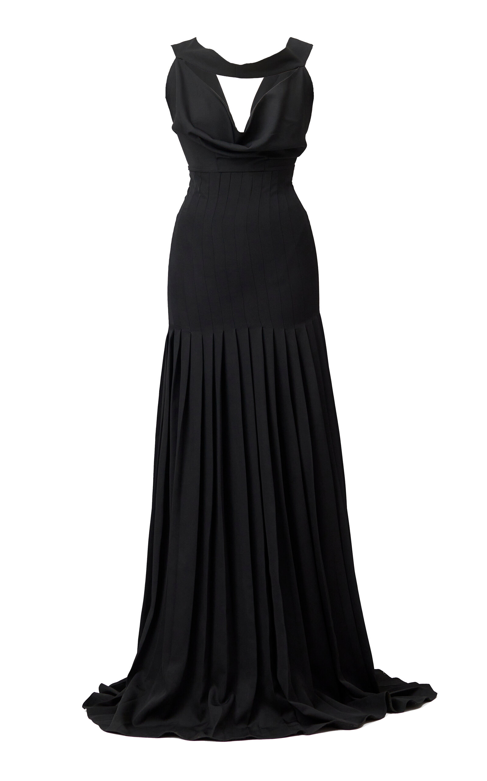 Ivy Pleated Crepe-Silk Maxi Dress